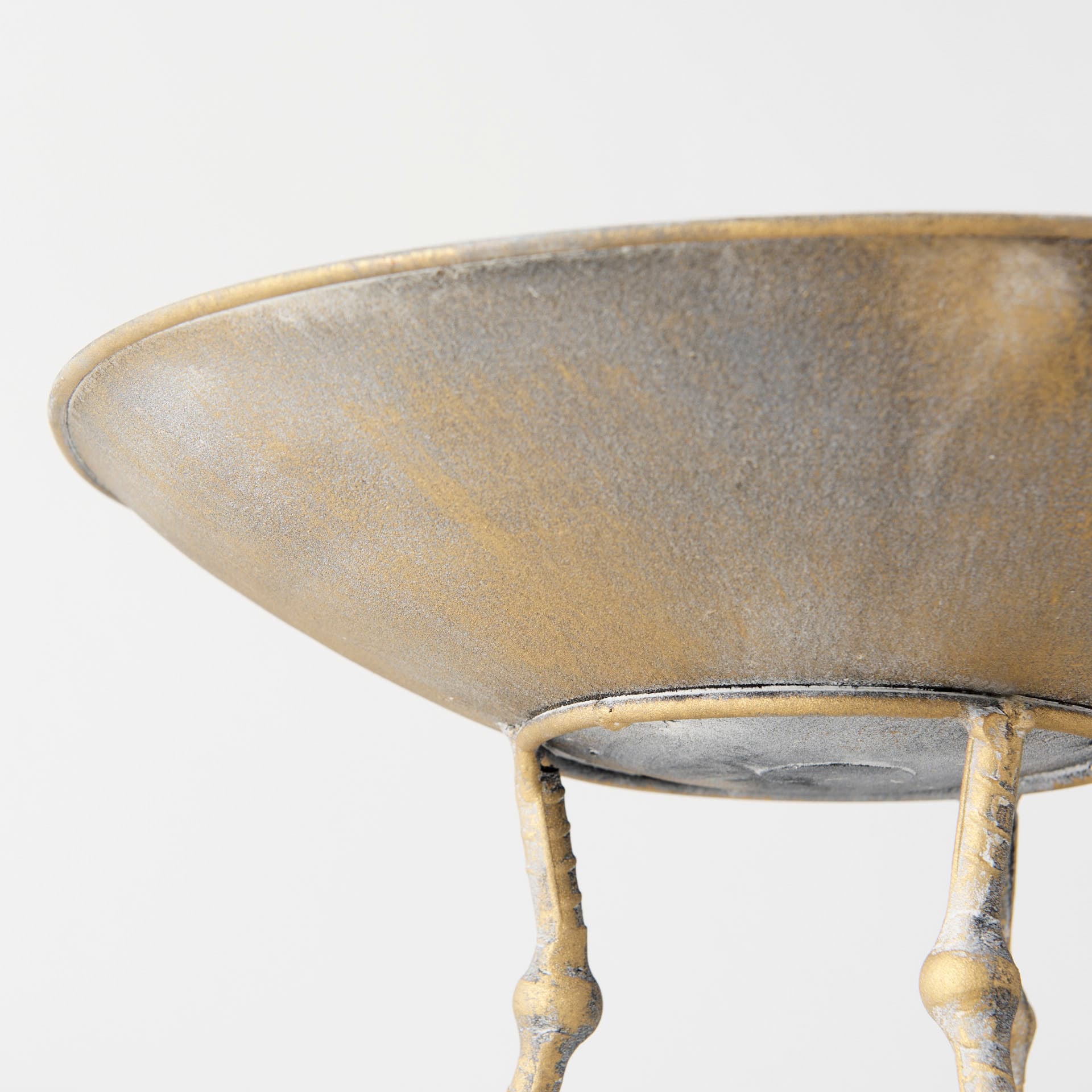 Chadwick II 13L x 13W Gold Metal Webbed Feet Bowl — product photograph
