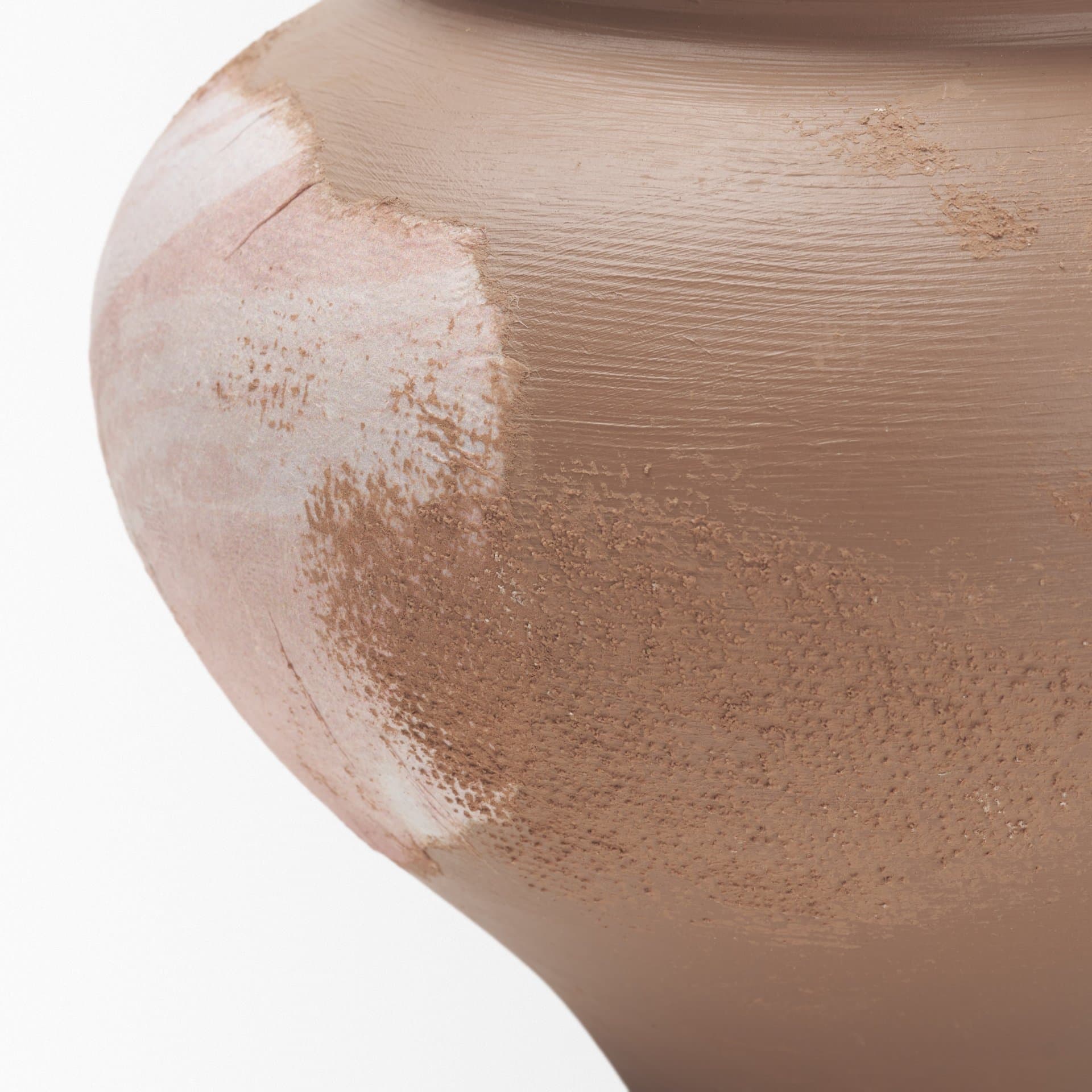 Velo Brown w/White Hand-Painted Terracotta Decorative Vase — product photograph
