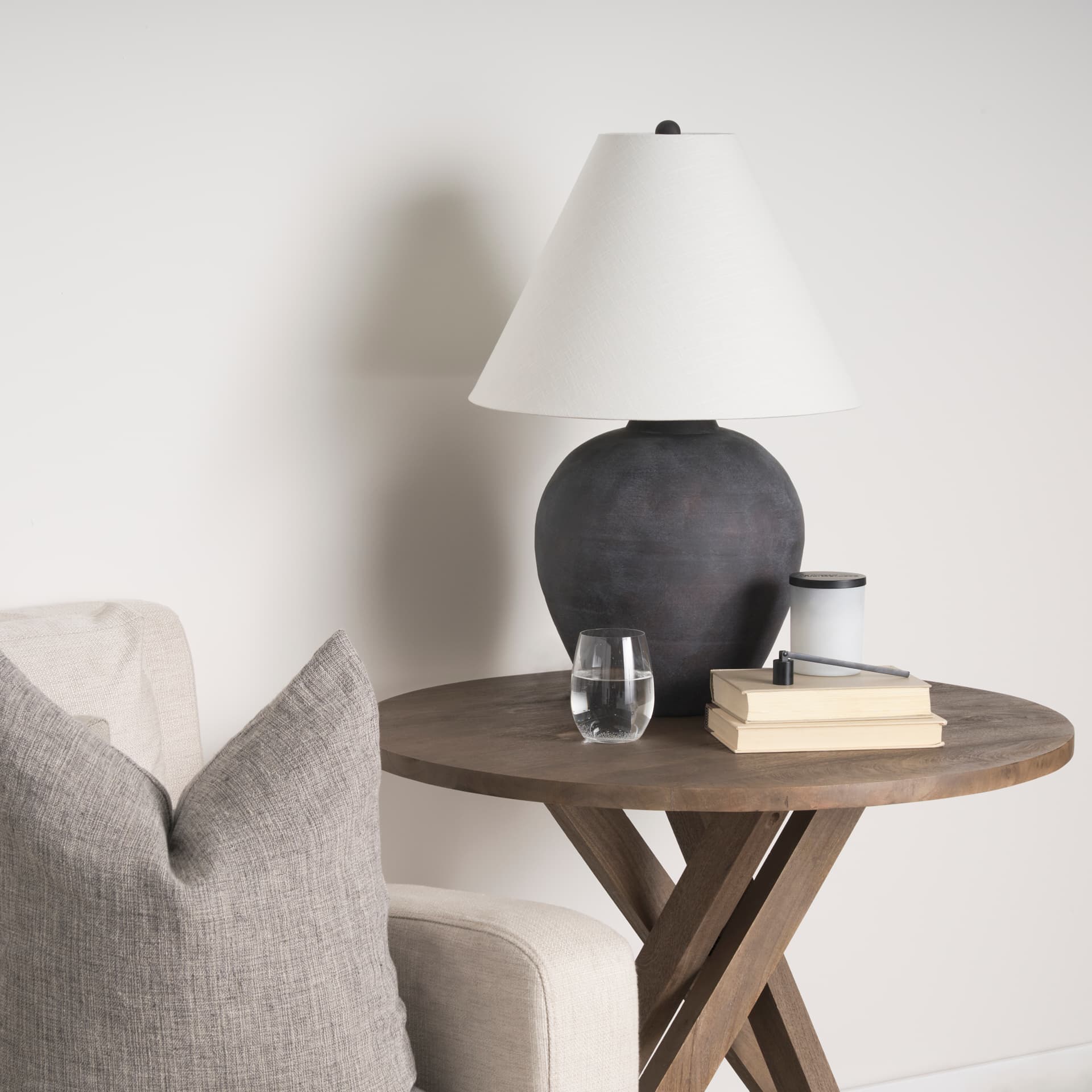 Solana Medium Brown Wood Foyer Table — product photograph