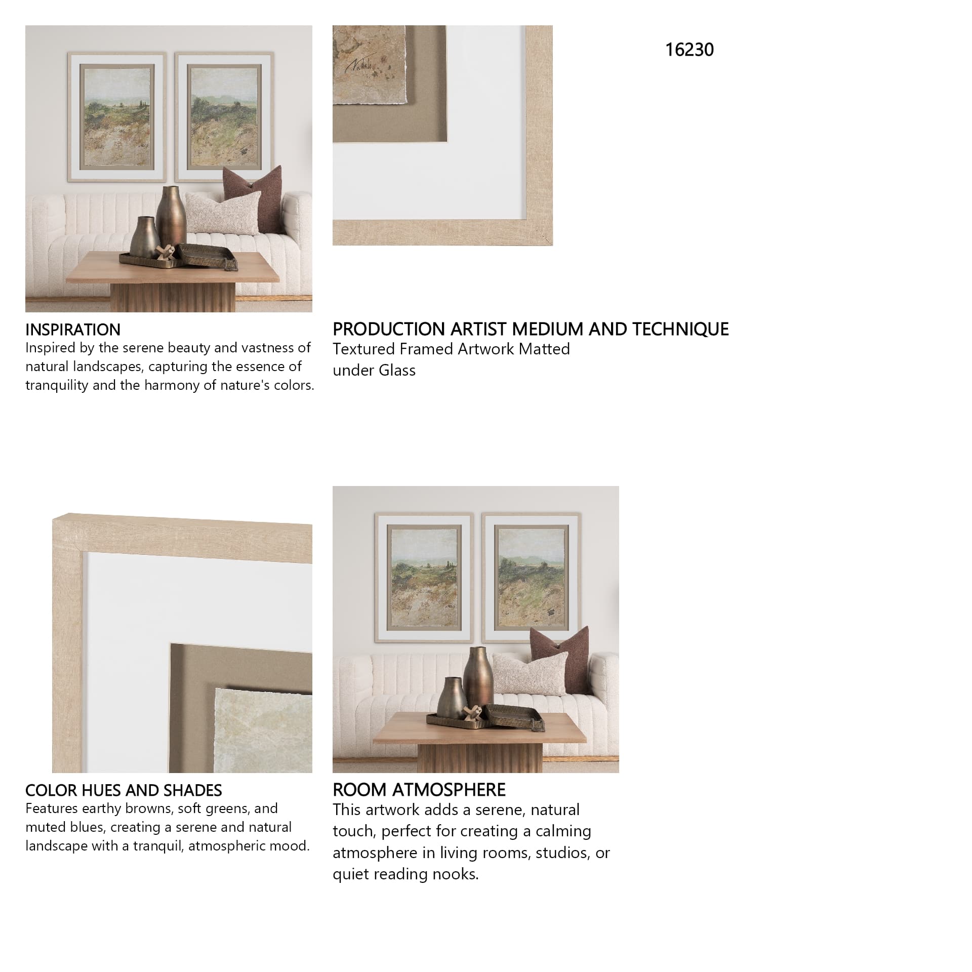Amber Horizon III by Mercana Studio Textured Framed Artwork Matted under Glass — in a styled room