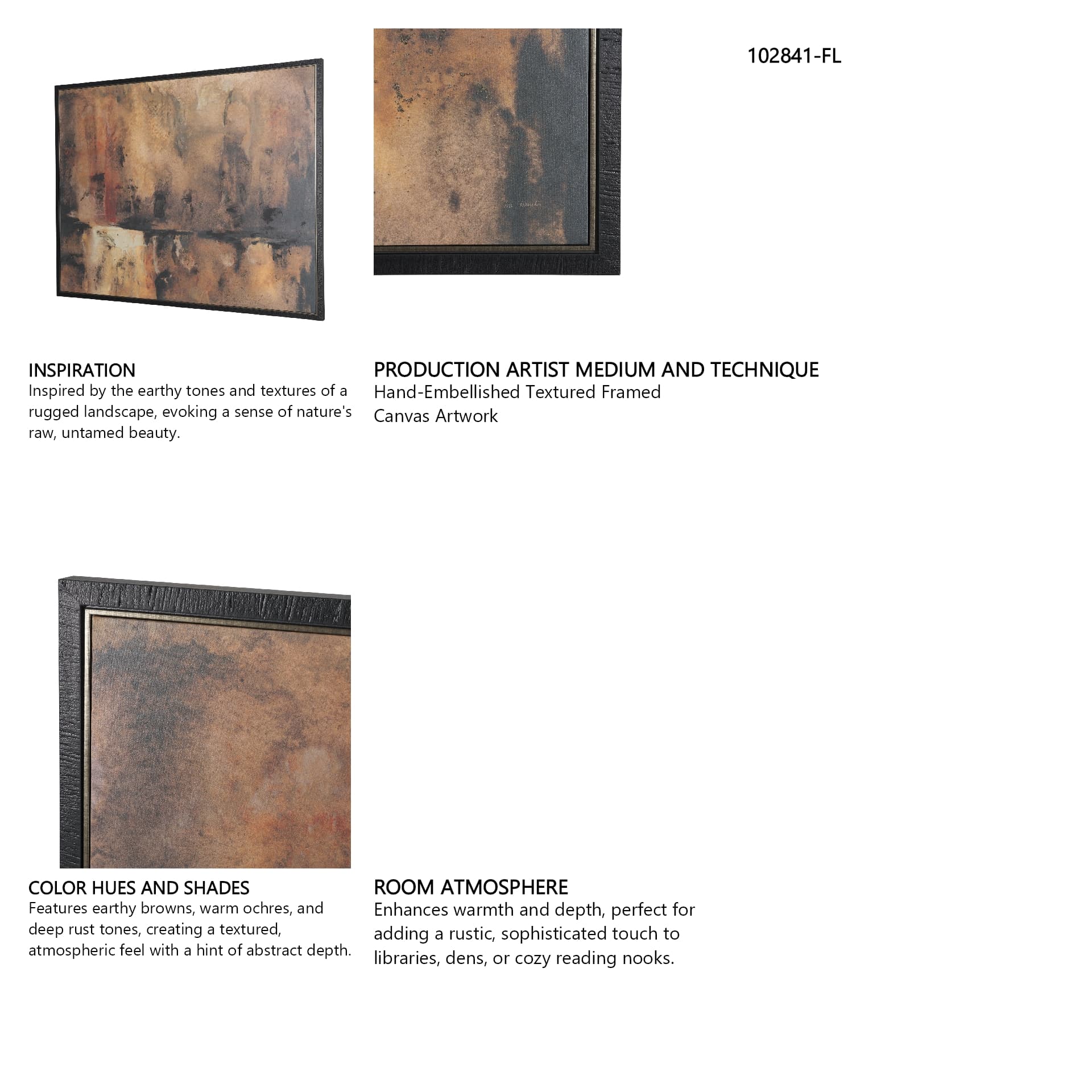 Give or Take by Ira Havuka Hand-Embellished Textured Framed Canvas Artwork — in a styled room