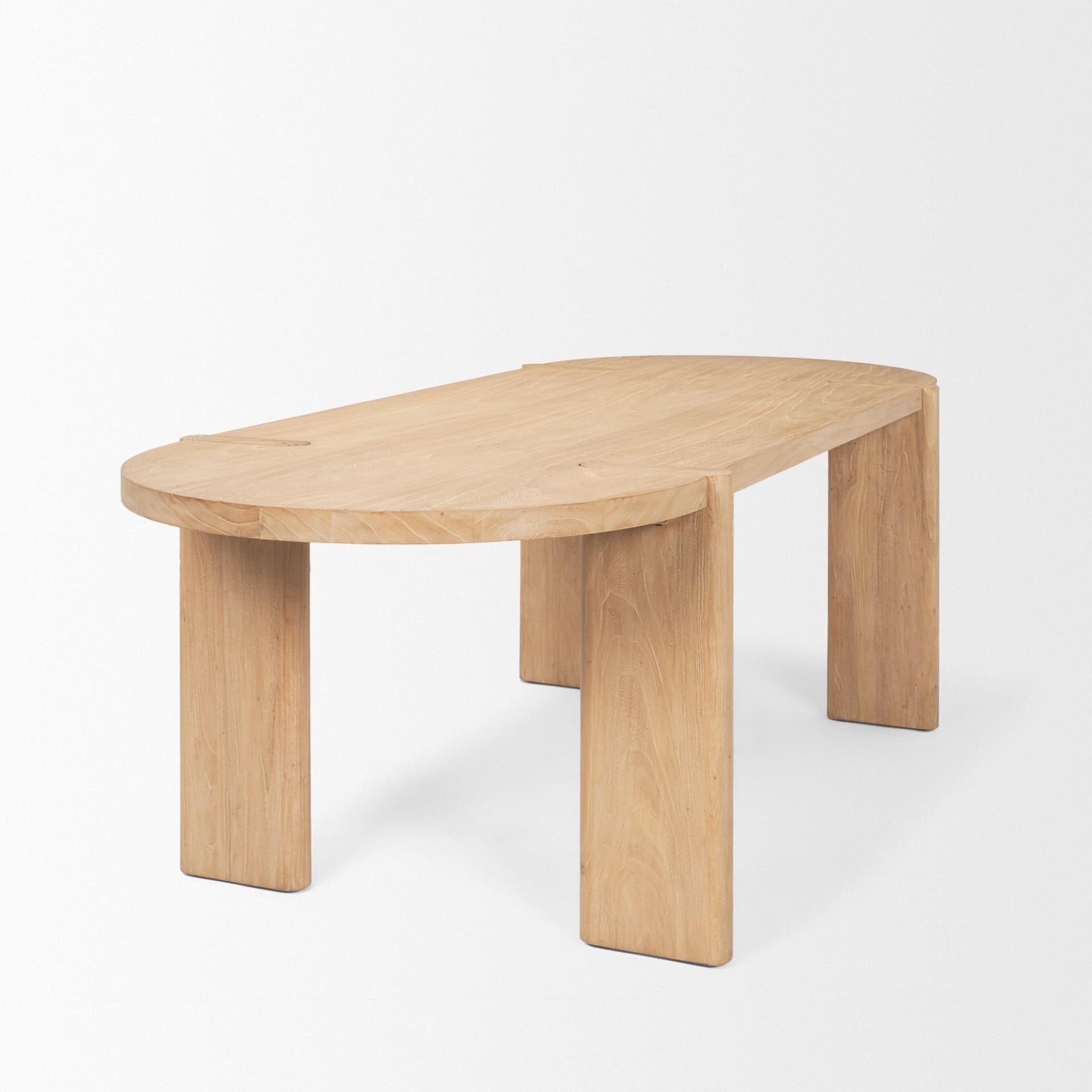 Sohan 91"L x 38"W Oval Dining Table | Light Brown Wood | Seats 8 — product photograph