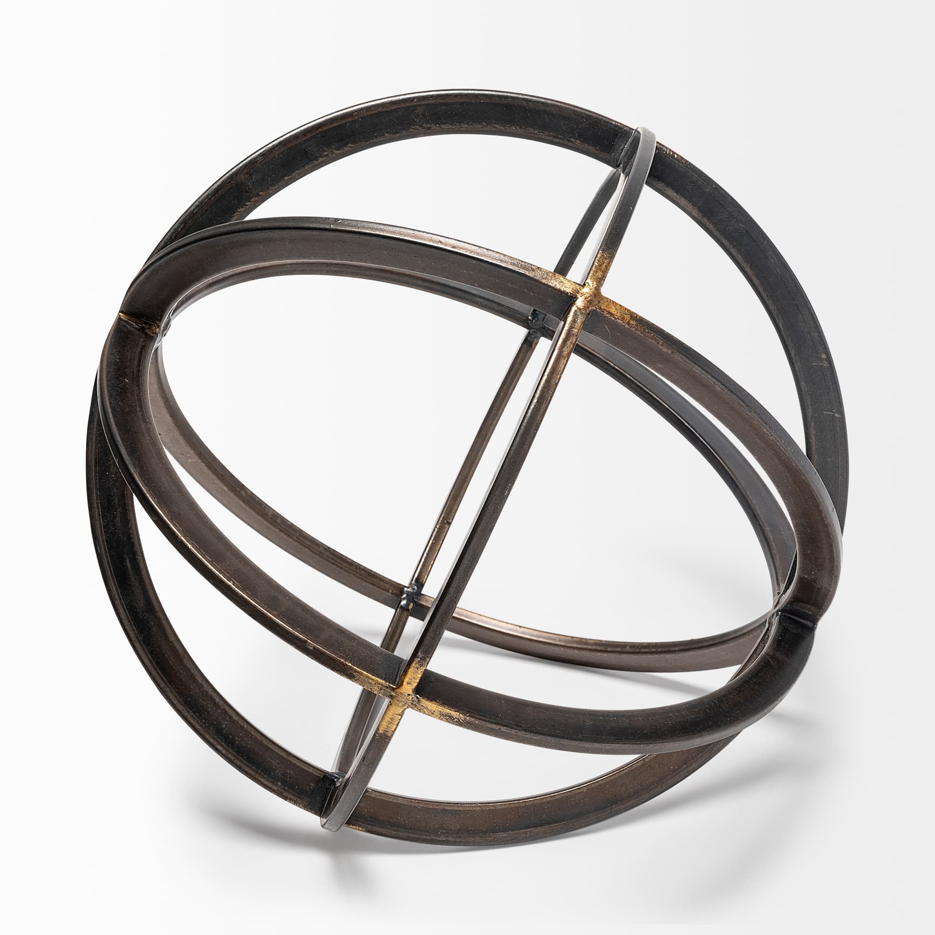 Galenna III (Large) 10L x 10W Black Metal Circular Decorative Orb — product photograph