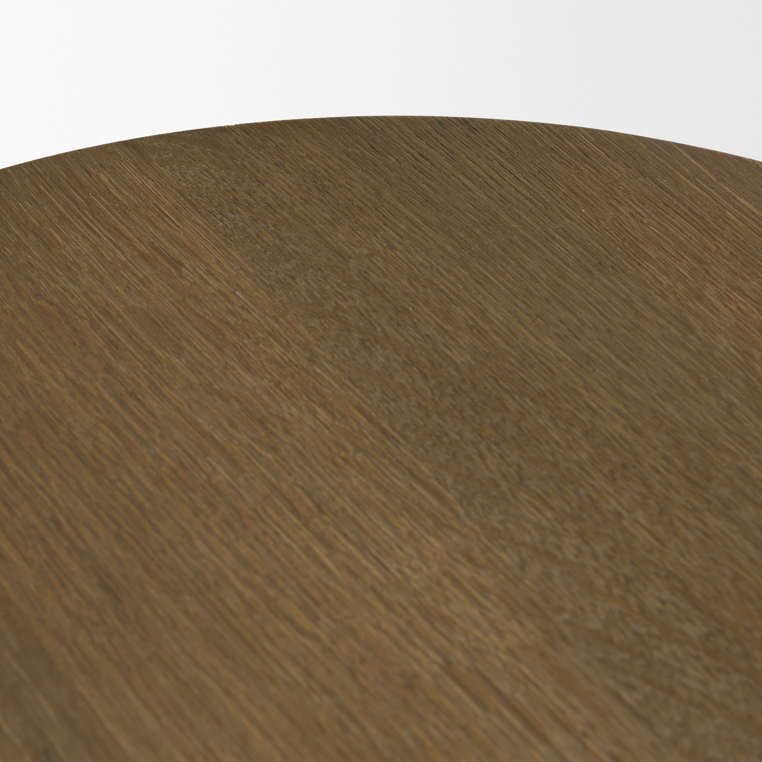 Lyonne Round Medium Brown Oak Wood Pedestal Side Tables — product photograph