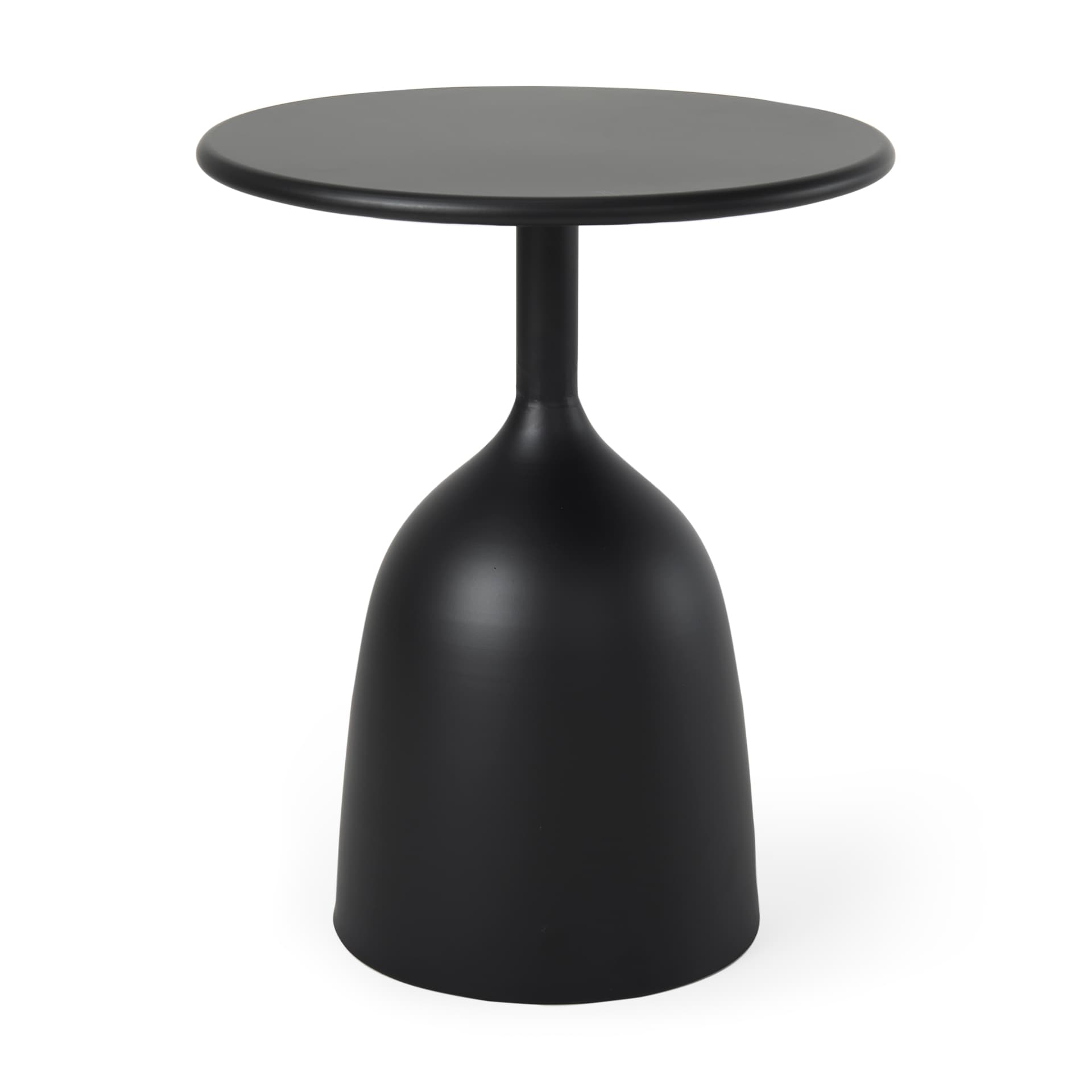 Talulla 16.5L x 16.5W x 19.7H Matte Black Metal Accent Table — product photograph