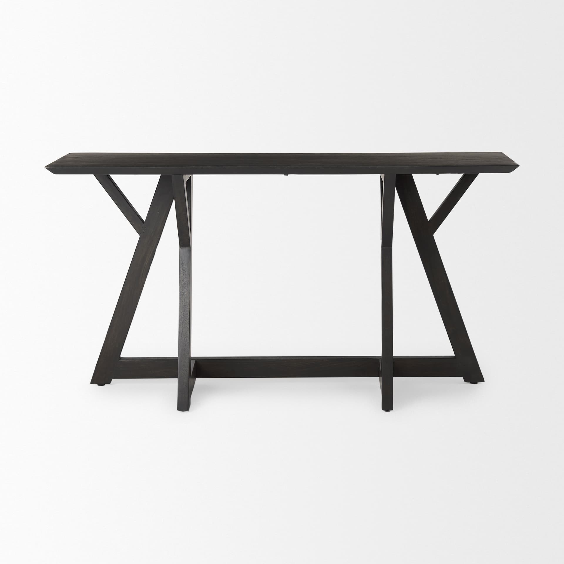 Jennings 54.0L x 16.0W x 29.5H Dark Brown Wood Console Table — product photograph