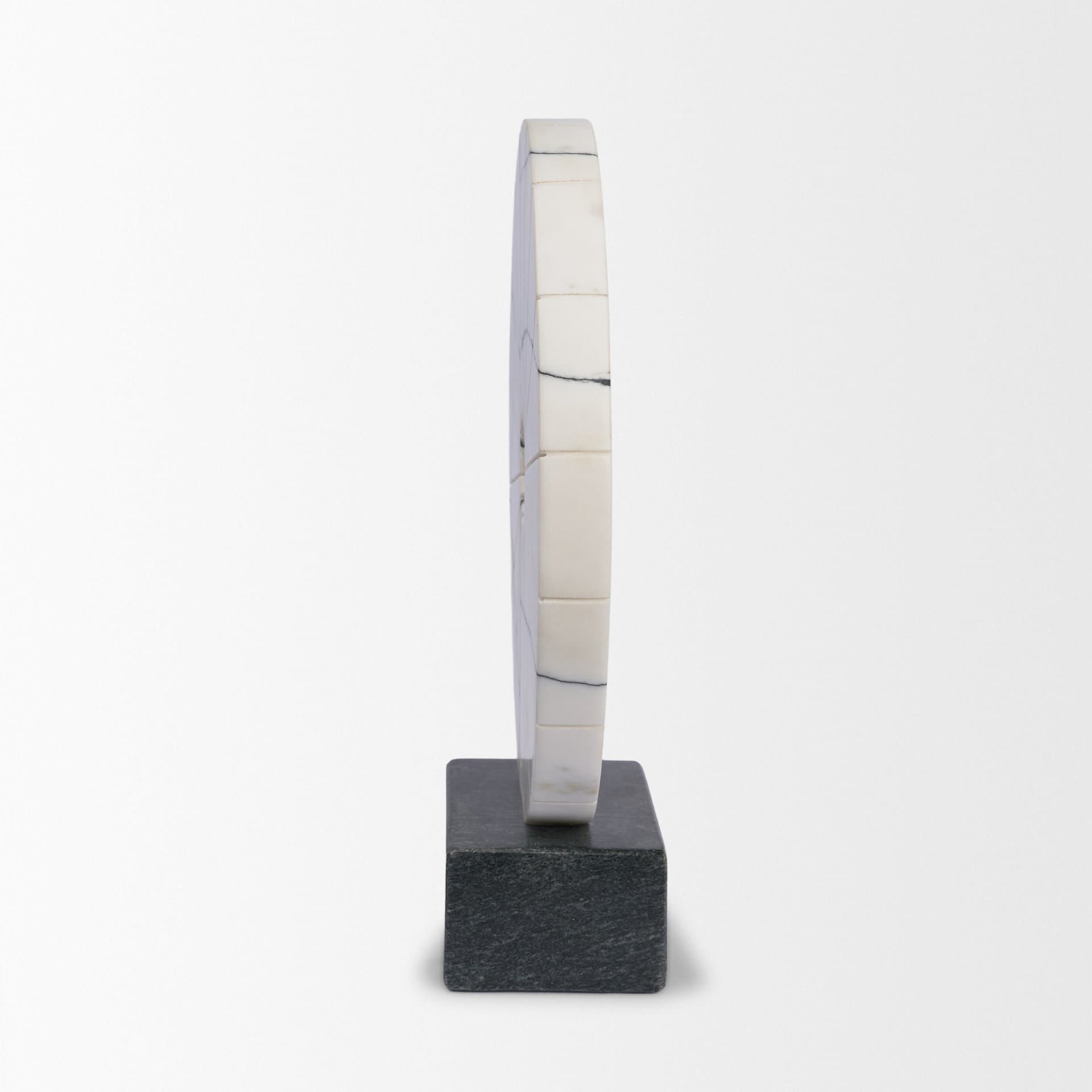 Orin White Marble Round Disc Decorative Object — product photograph