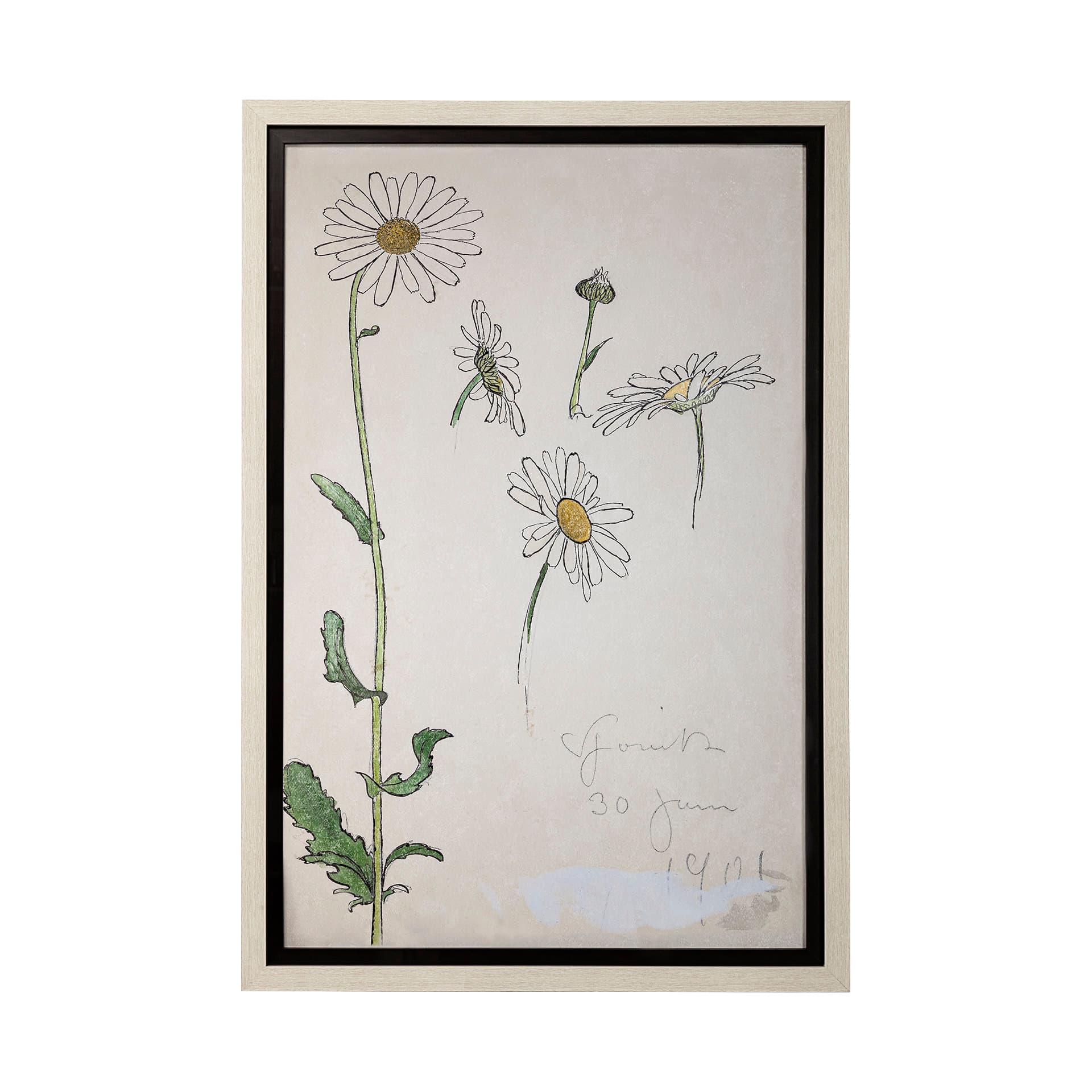 Blom Ritning by John Bauer a Hand Embellished Textured Framed Art Print Matted under Glass — product photograph