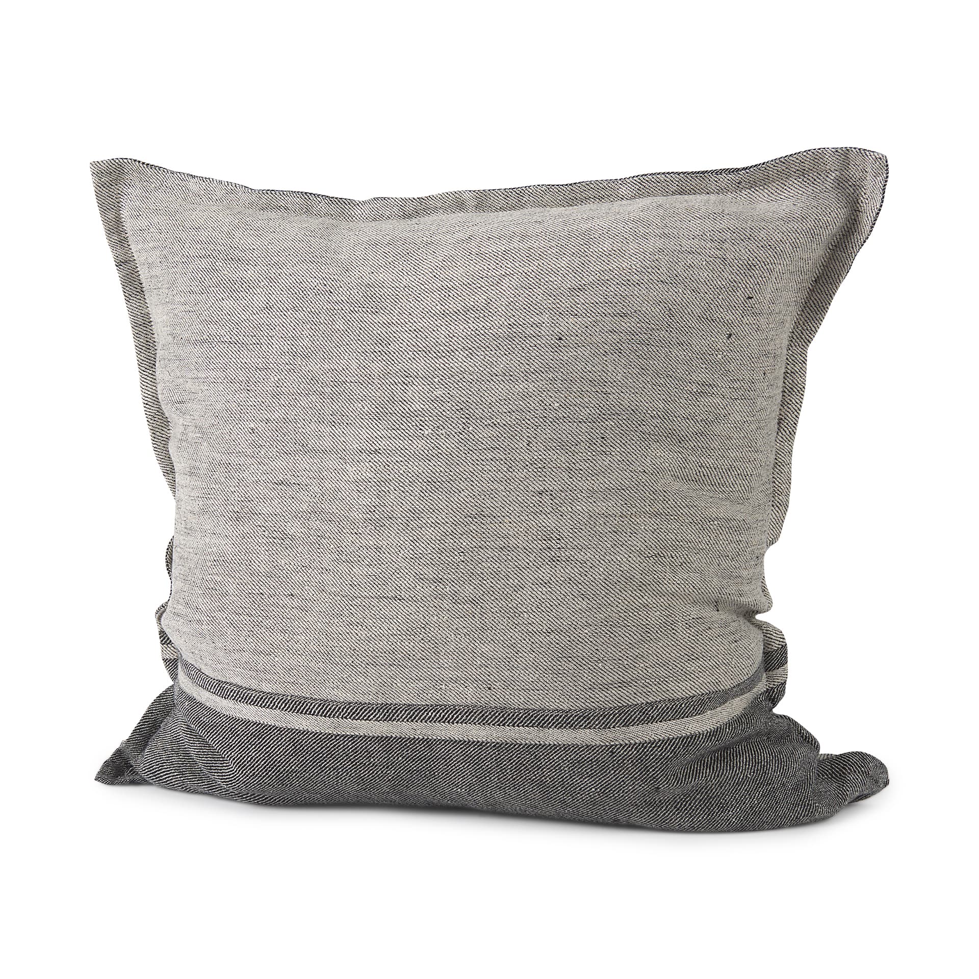 Zadie 20x20 Light Gray and Dark Gray Fabric Color Blocked Pillow Cover — product photograph