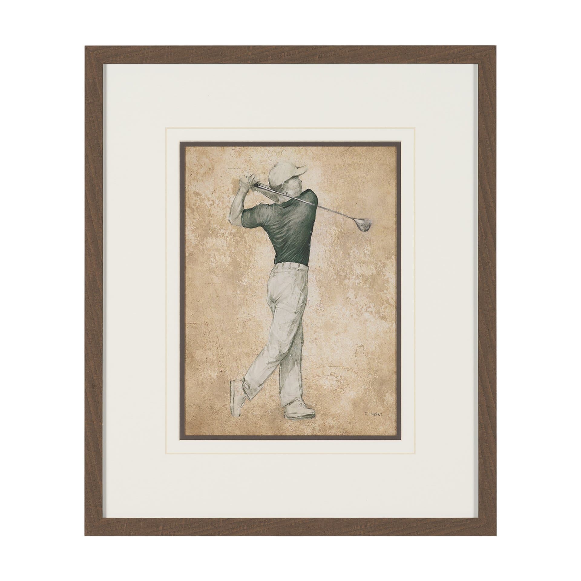 Golf Swing I by Mercana Studio Hand-Embellished Framed Artwork Matted under Glass — product photograph
