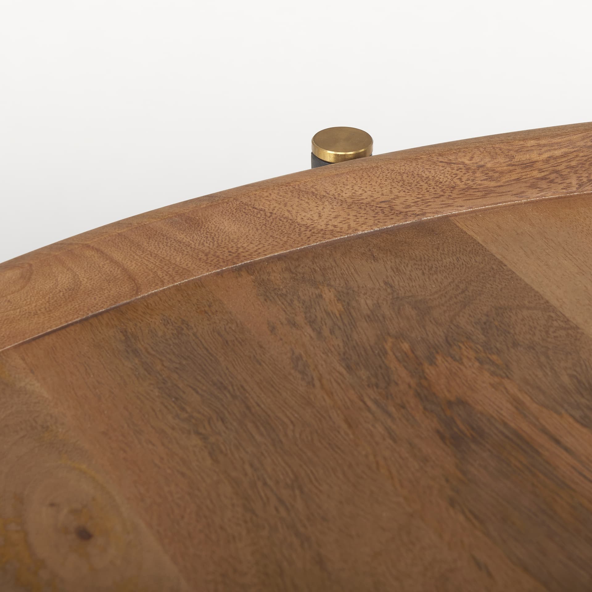 Marquisa 42" Round Medium Brown Wood W/Black Metal Large Coffee Table — product photograph