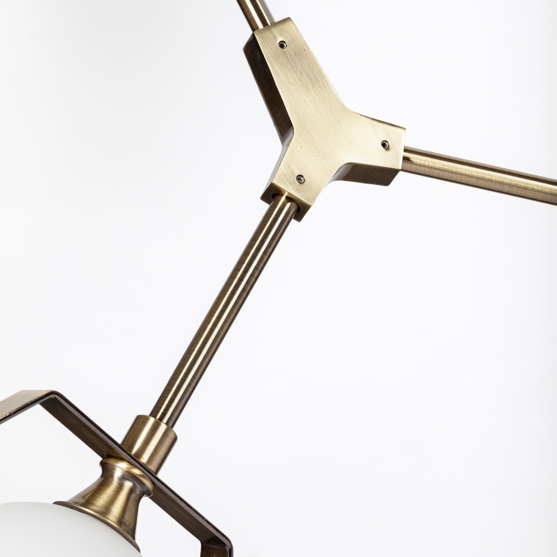 Desousa II (33.9"L x 8.8"W x 28"H) Champagne Metal Multi-Arm Three Light Chandelier — product photograph