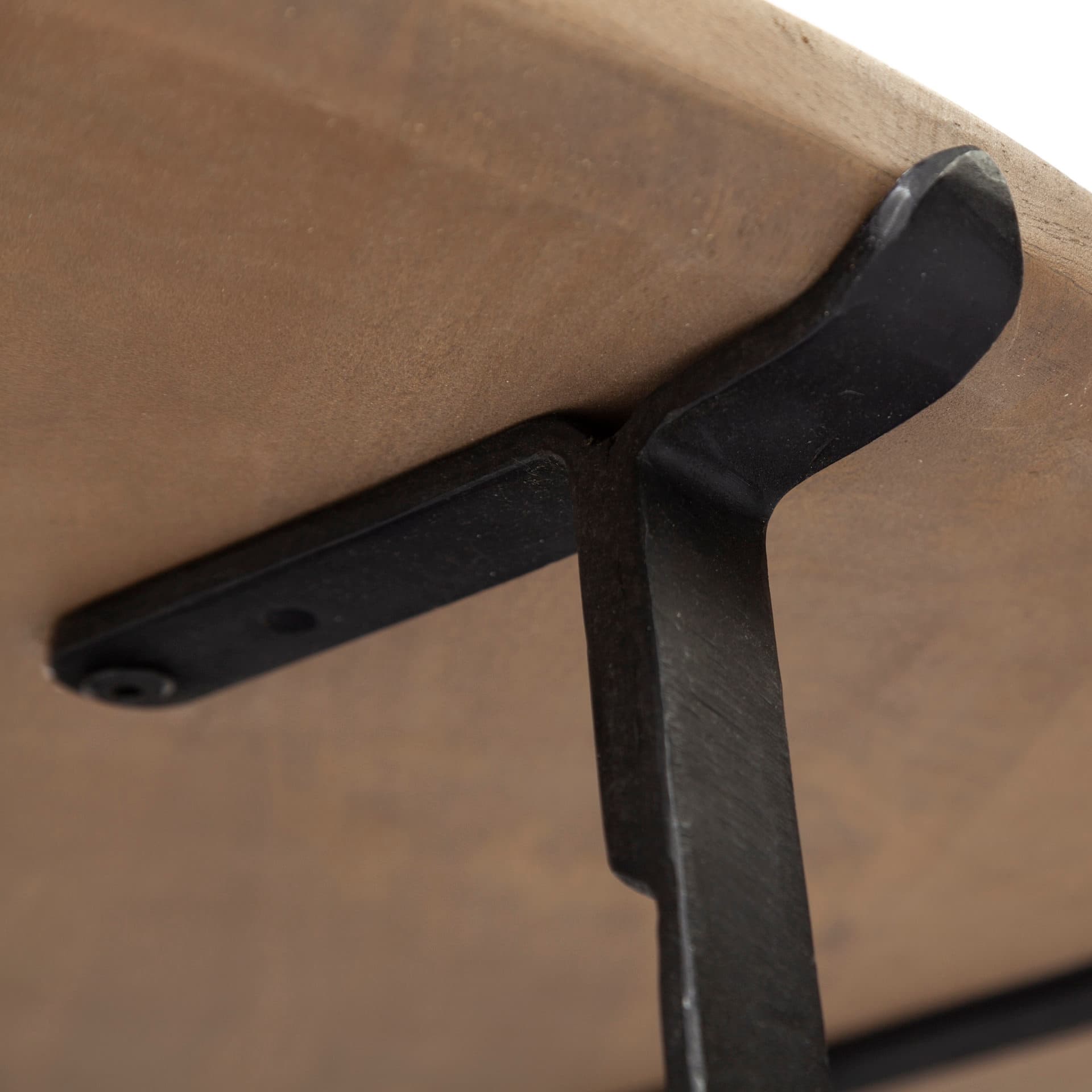 Helios (Set of 2) Brown Solid Wood Top Black Metal Base Nesting Coffee Tables — product photograph