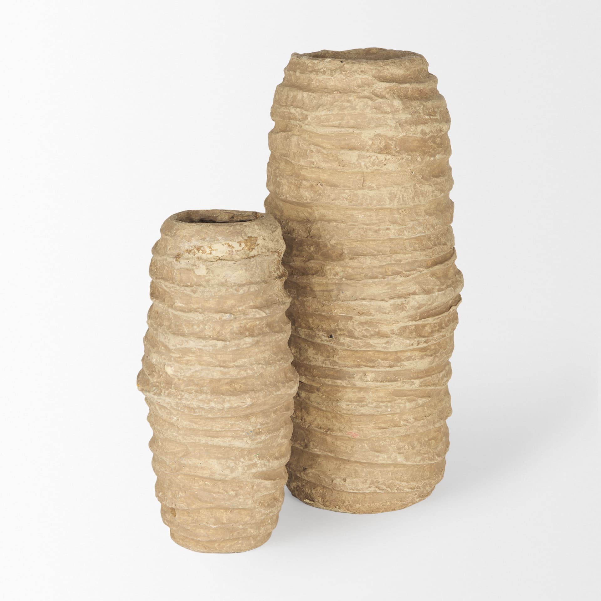 Kamli Large Beige Paper Mache Vase — product photograph