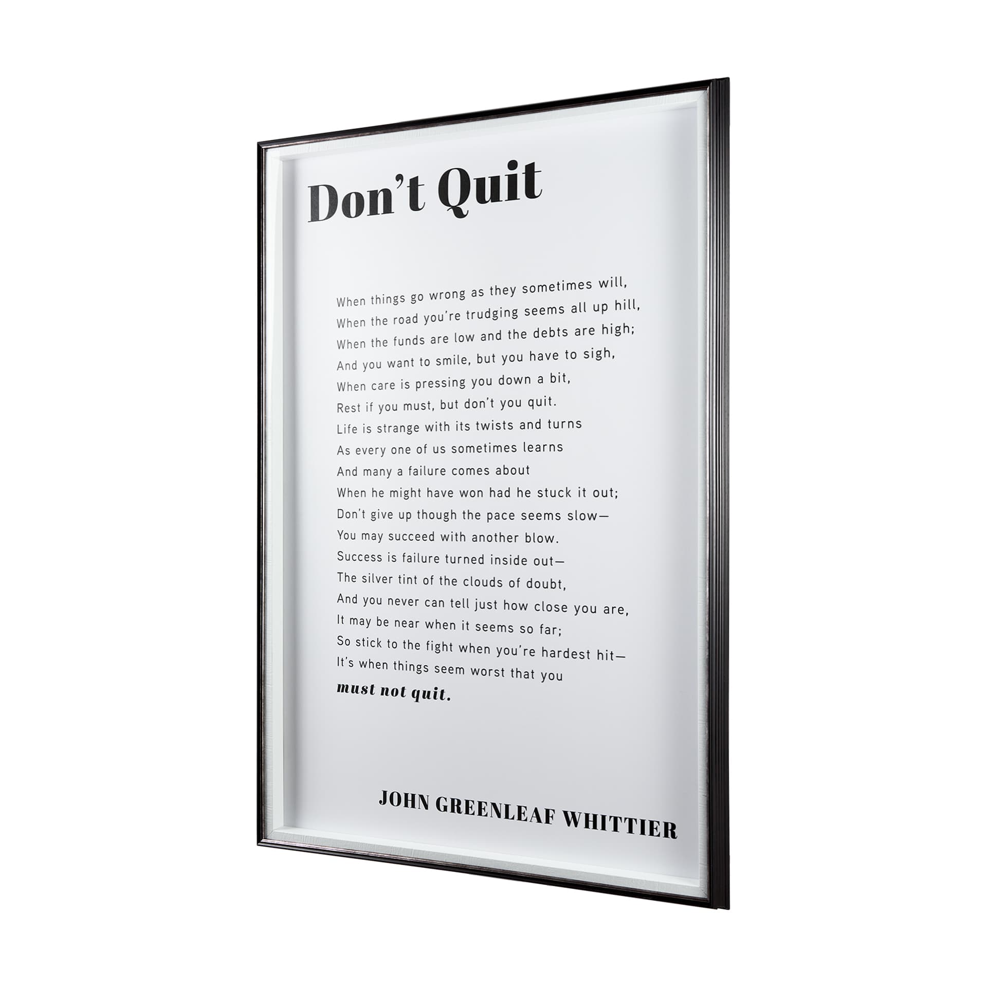 Don't Quit by Mercana Studio a Framed Art Print Matted under Glass — product photograph