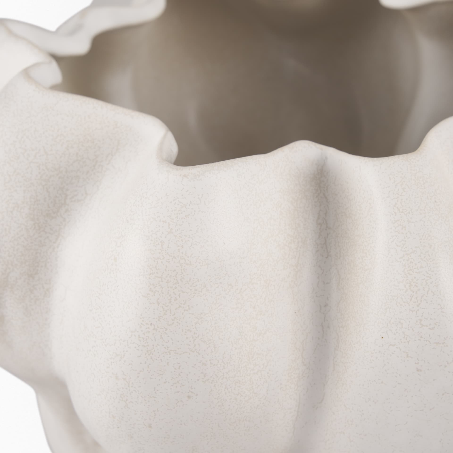 Vanna Sculptural Cream Glazed Ceramic Vase — product photograph