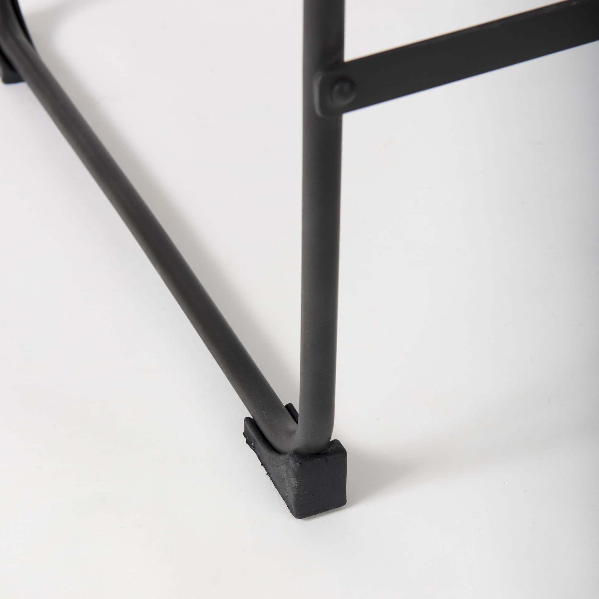 Direttore Backless 40.2in Seat Bar Stool | Black Leather w/ Black Iron — product photograph