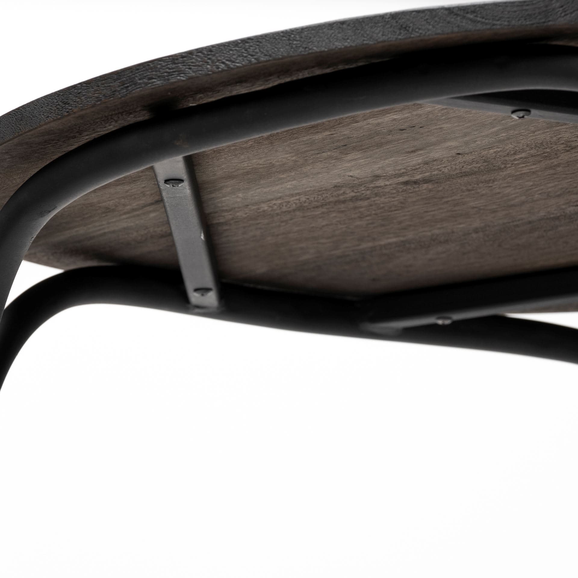 Etienne VII 24" Set of Two Round Top Black Wood and Marble Top Nesting Table — product photograph