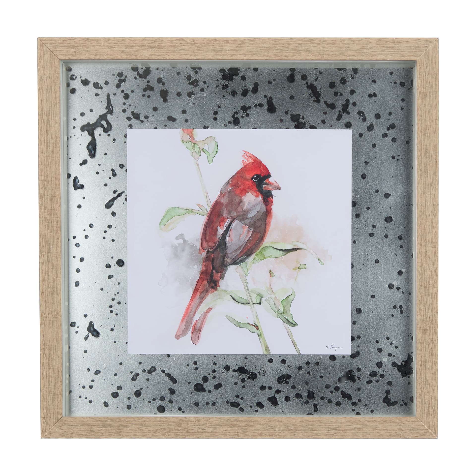 Cardinal IV by Mercana Studio a Hand Embellished Textured Framed Art Print Matted under Glass — product photograph