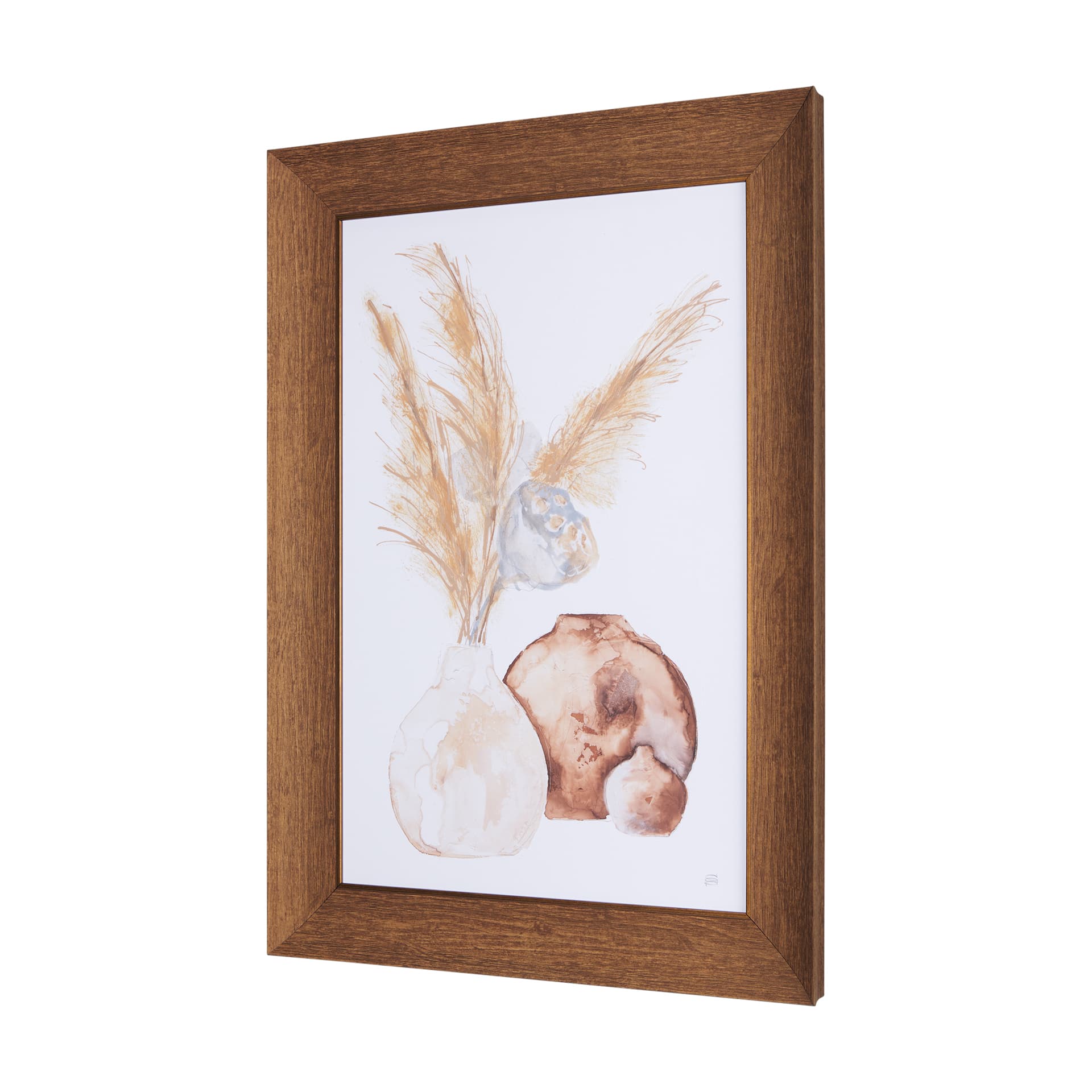 Vase Gray Lotus Pods by Mercana Studio a Hand Embellished Textured Framed Art Print — product photograph