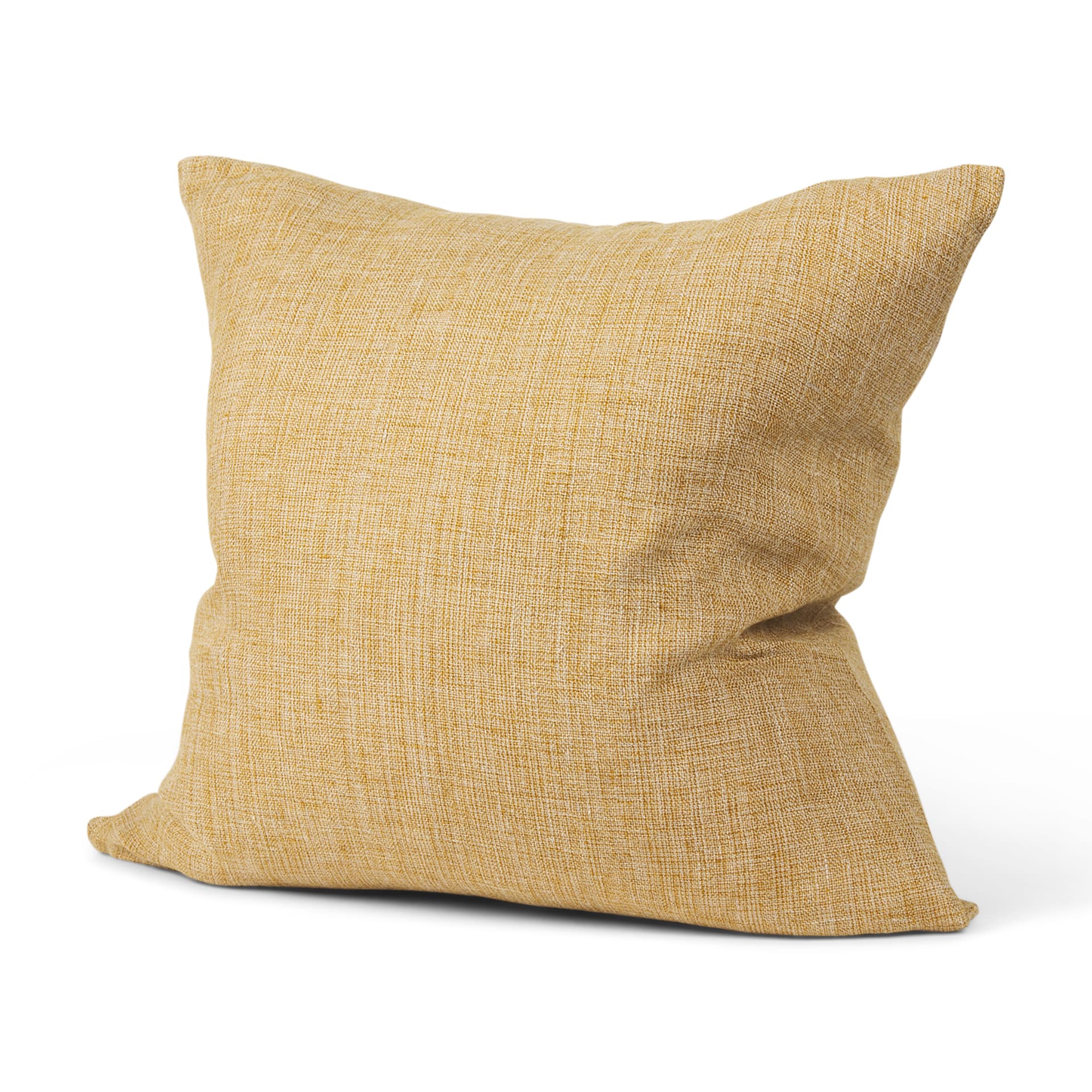 Jacklyn 22x22 Mustard Linen Square Decorative Pillow Cover — product photograph