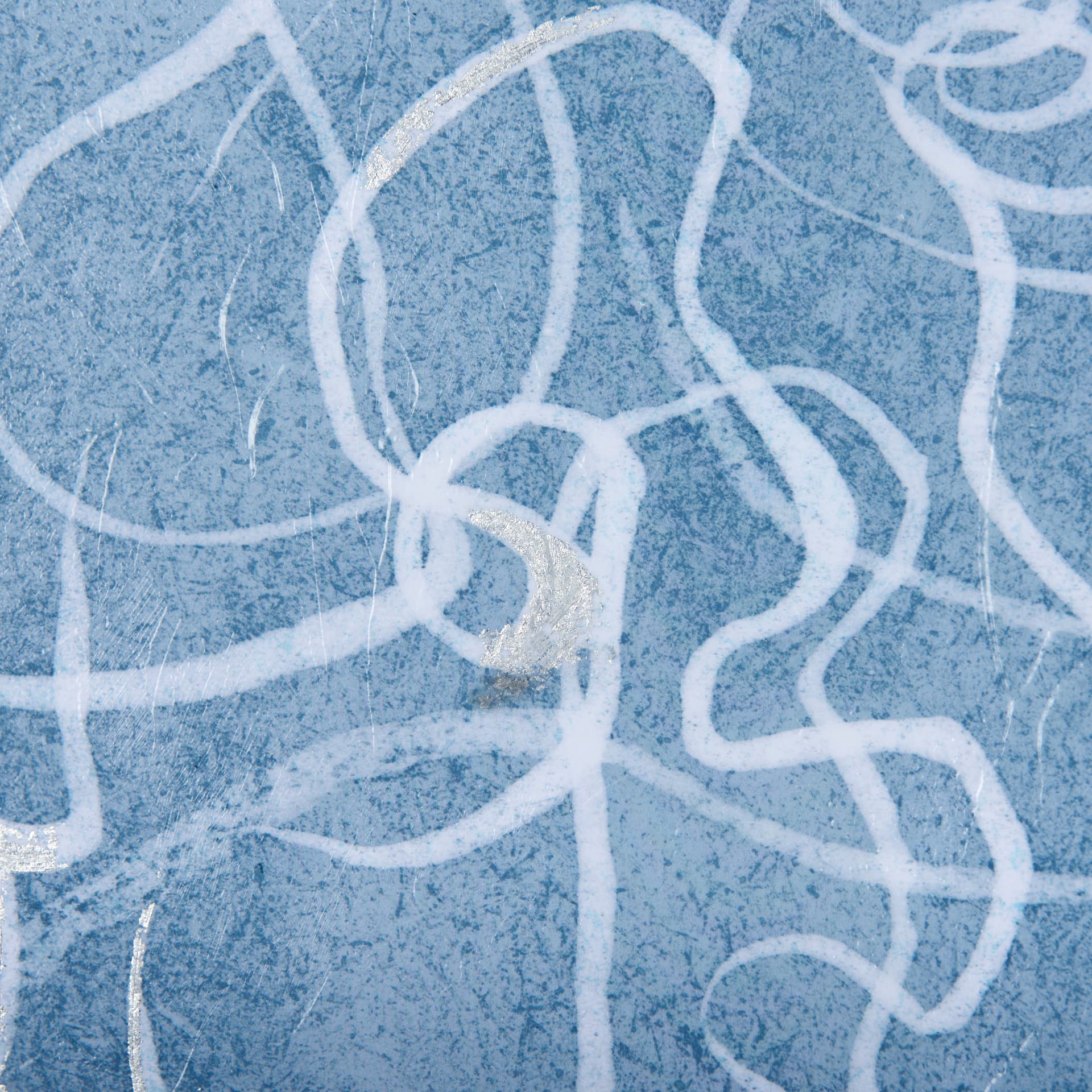 Thread Blue III by Mercana Studio a Hand Embellished Textured Framed Art Print Matted under Glass — product photograph