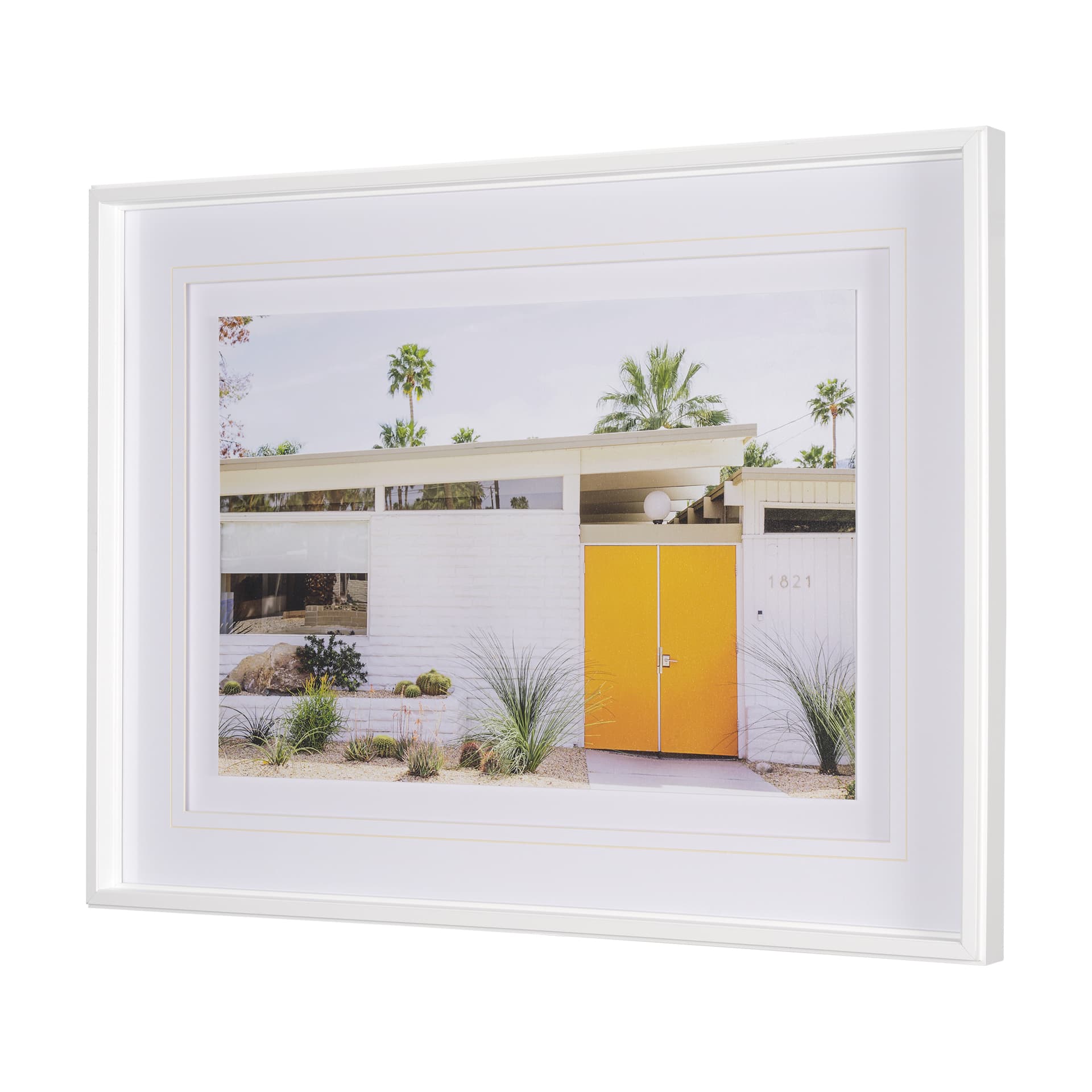 Palm Springs Villa by Irene Suchocki Hand Embellished Framed Photo Art Print Matted under Glass — product photograph