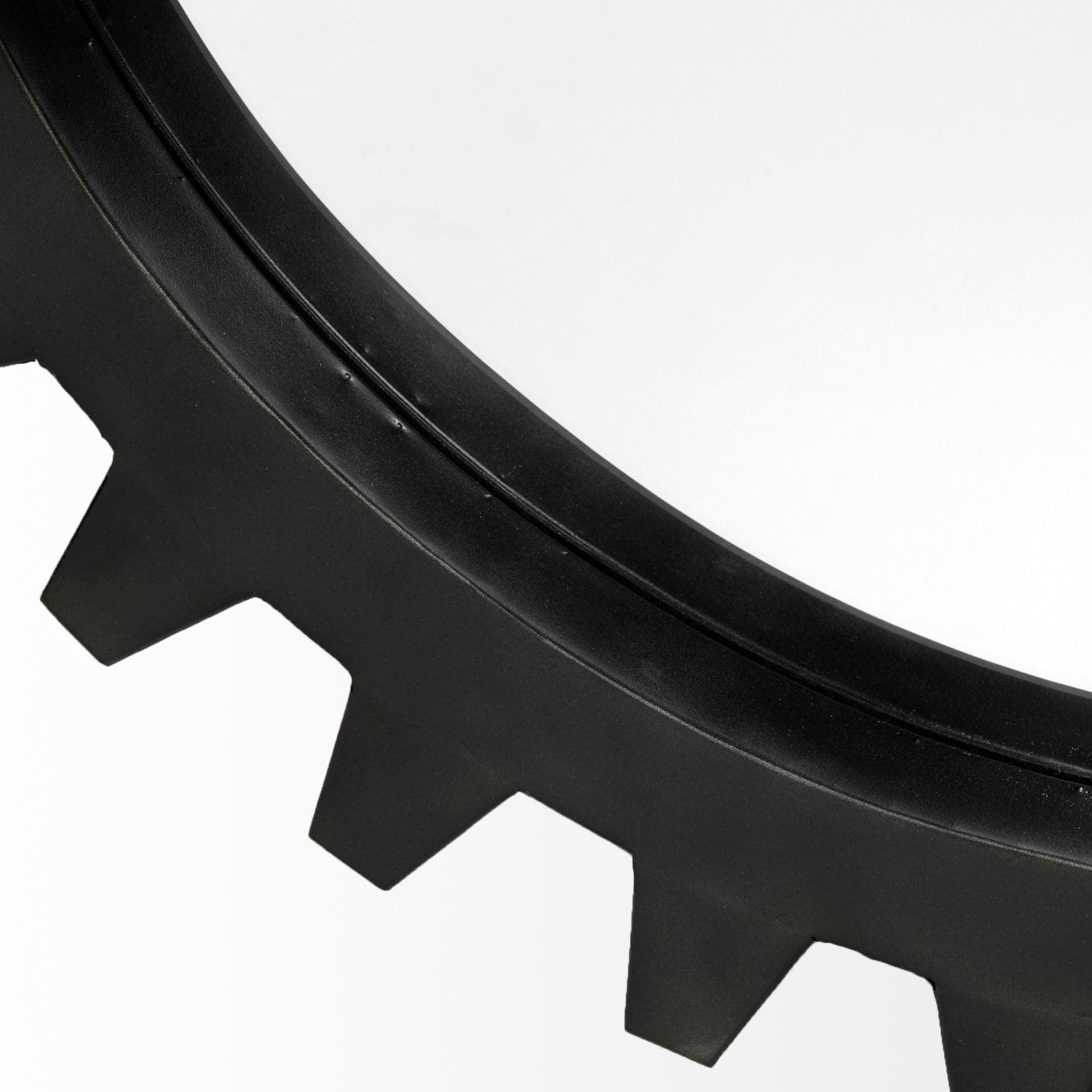 Alloy Cog 26" Round Black Metal Frame Mirror — product photograph
