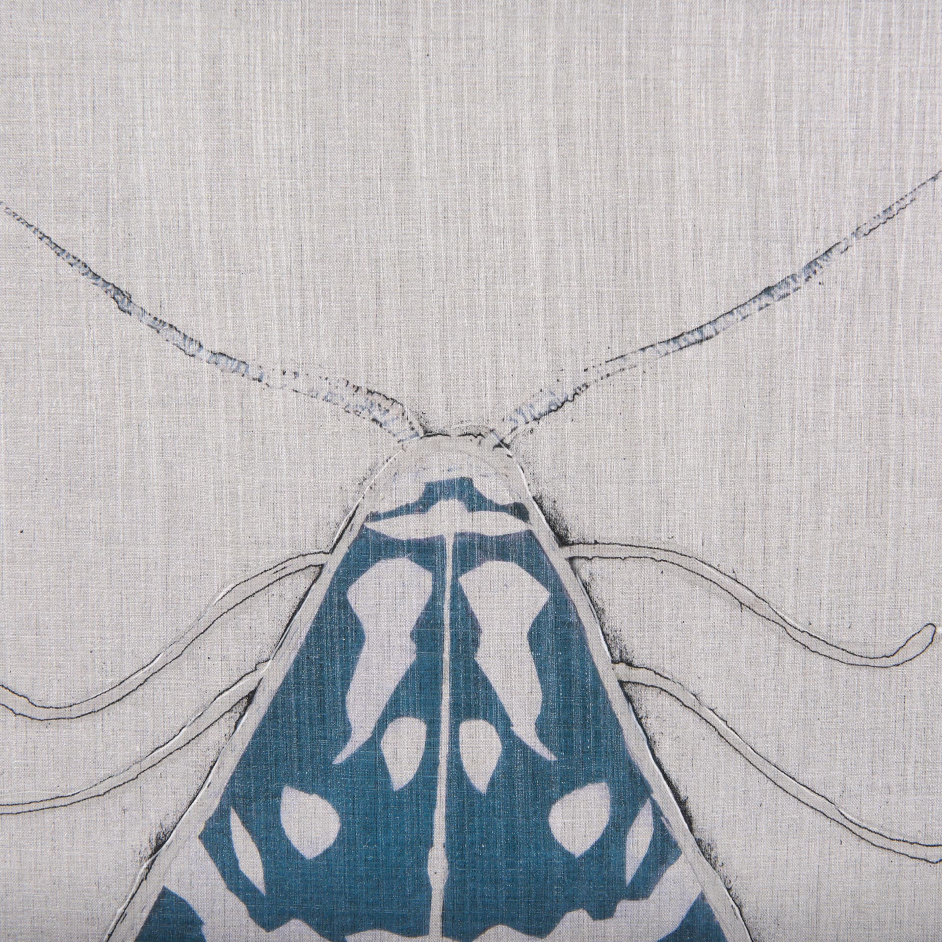 Moth Blue III by Mercana Studio a Hand Embellished Textured Framed Art Print — product photograph