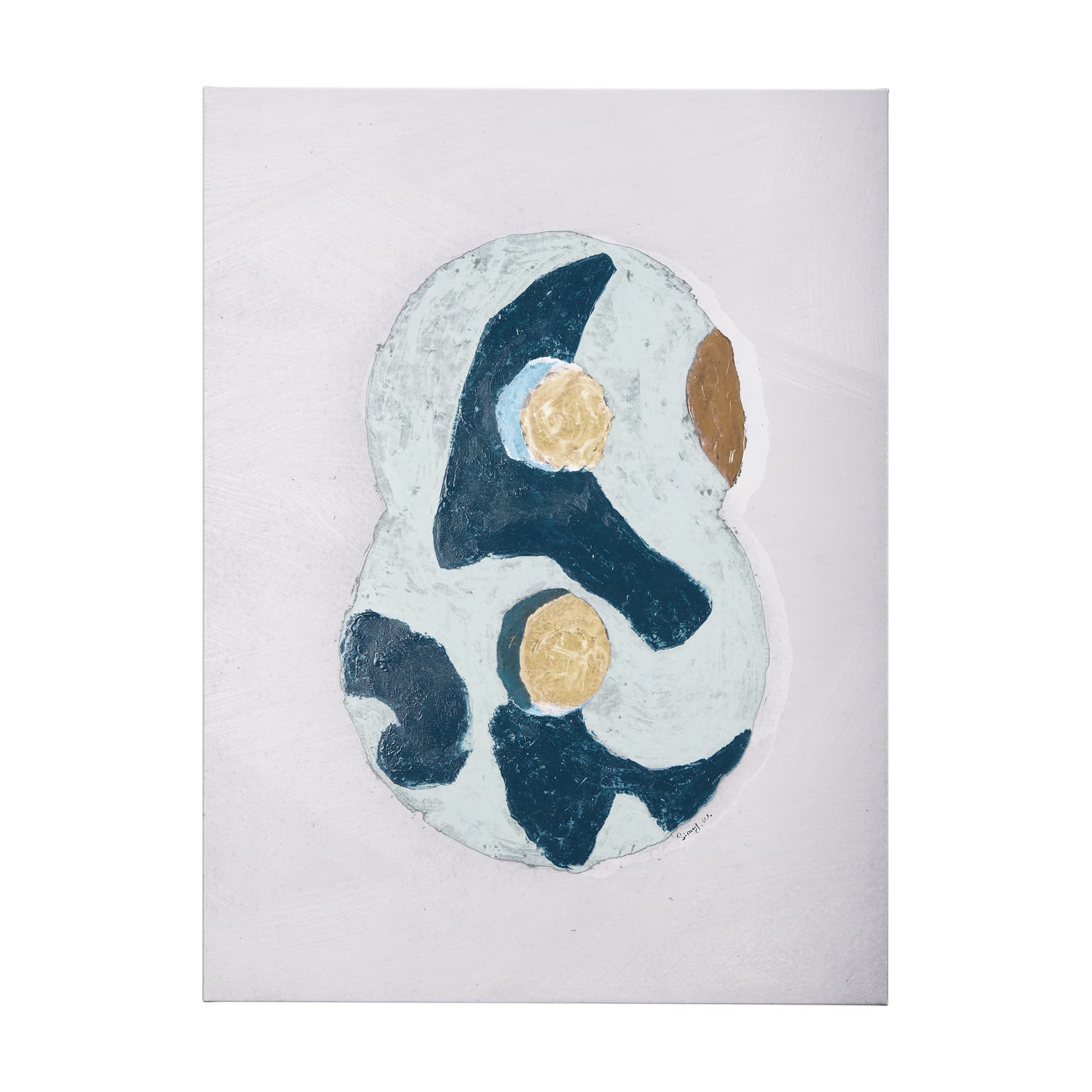 Numbers VIII by Mercana Studio a Hand Embellished Textured Canvas — product photograph