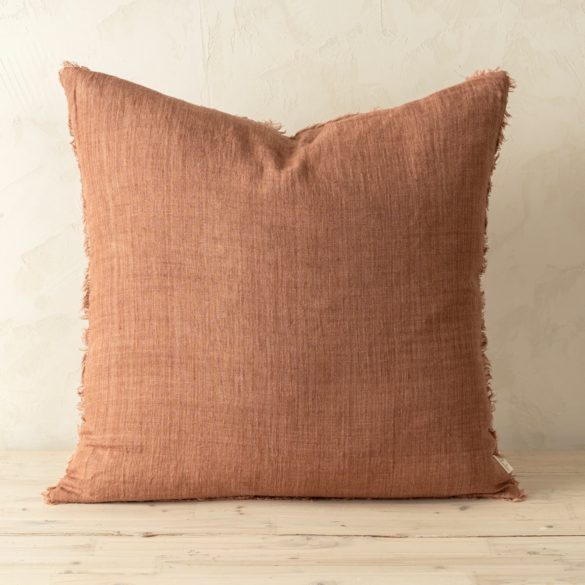 Lina 24x24 Rooibos Linen Decorative Pillow Cover w/Filler — product photograph