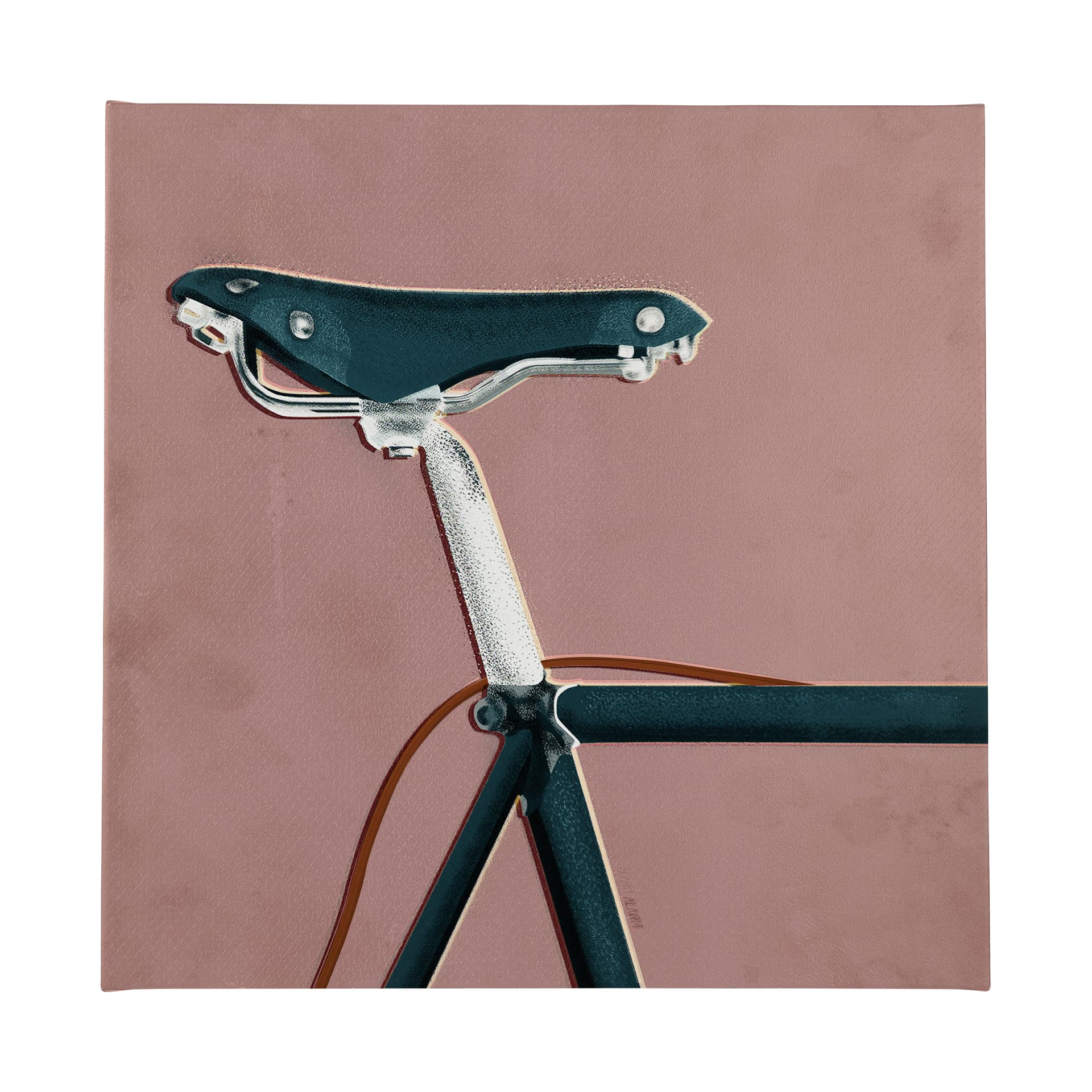 Bike Saddle Pink by Alarm a Hand Embellished Textured Canvas — product photograph