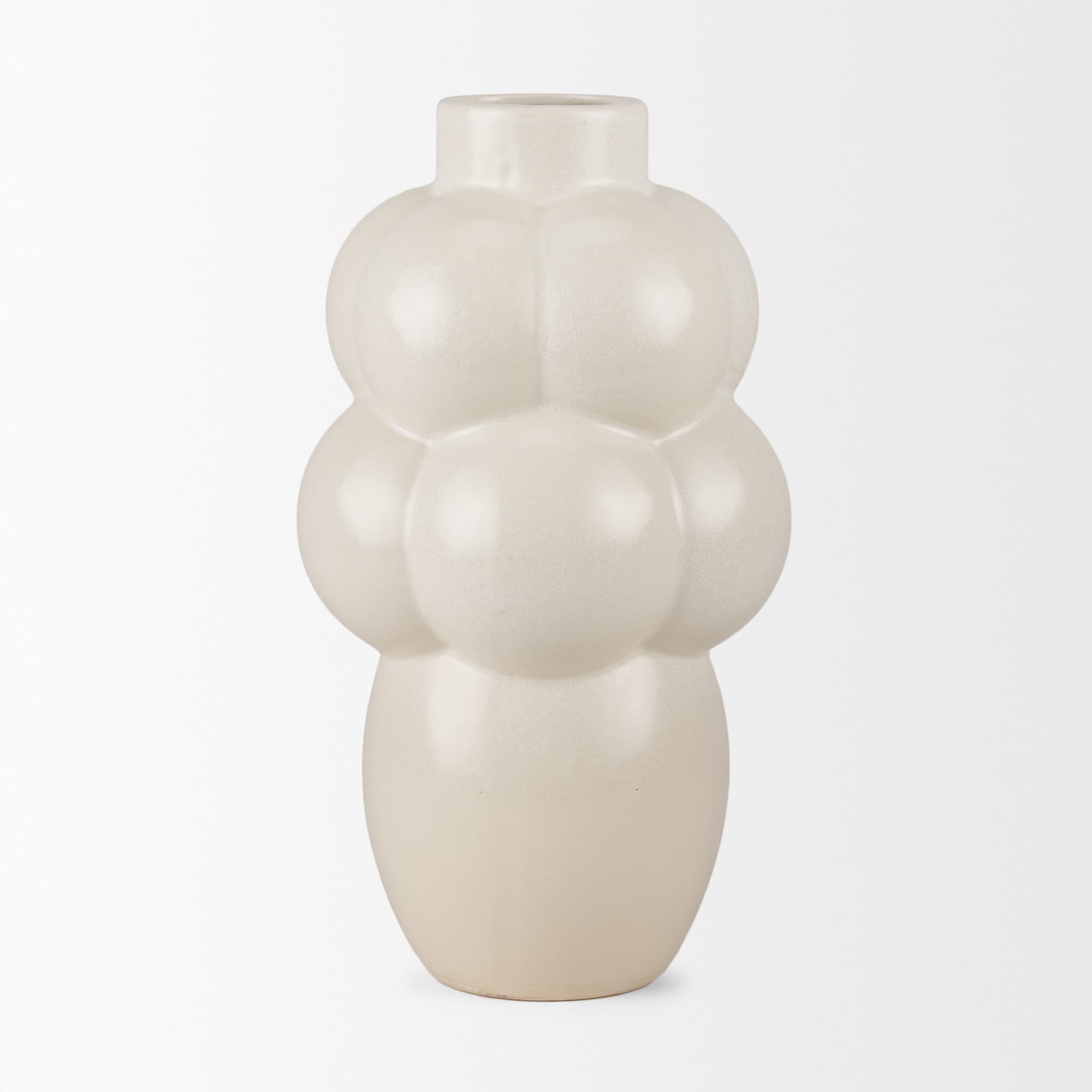 Ulvi Cream Glazed Bubble Ceramic Vase — product photograph