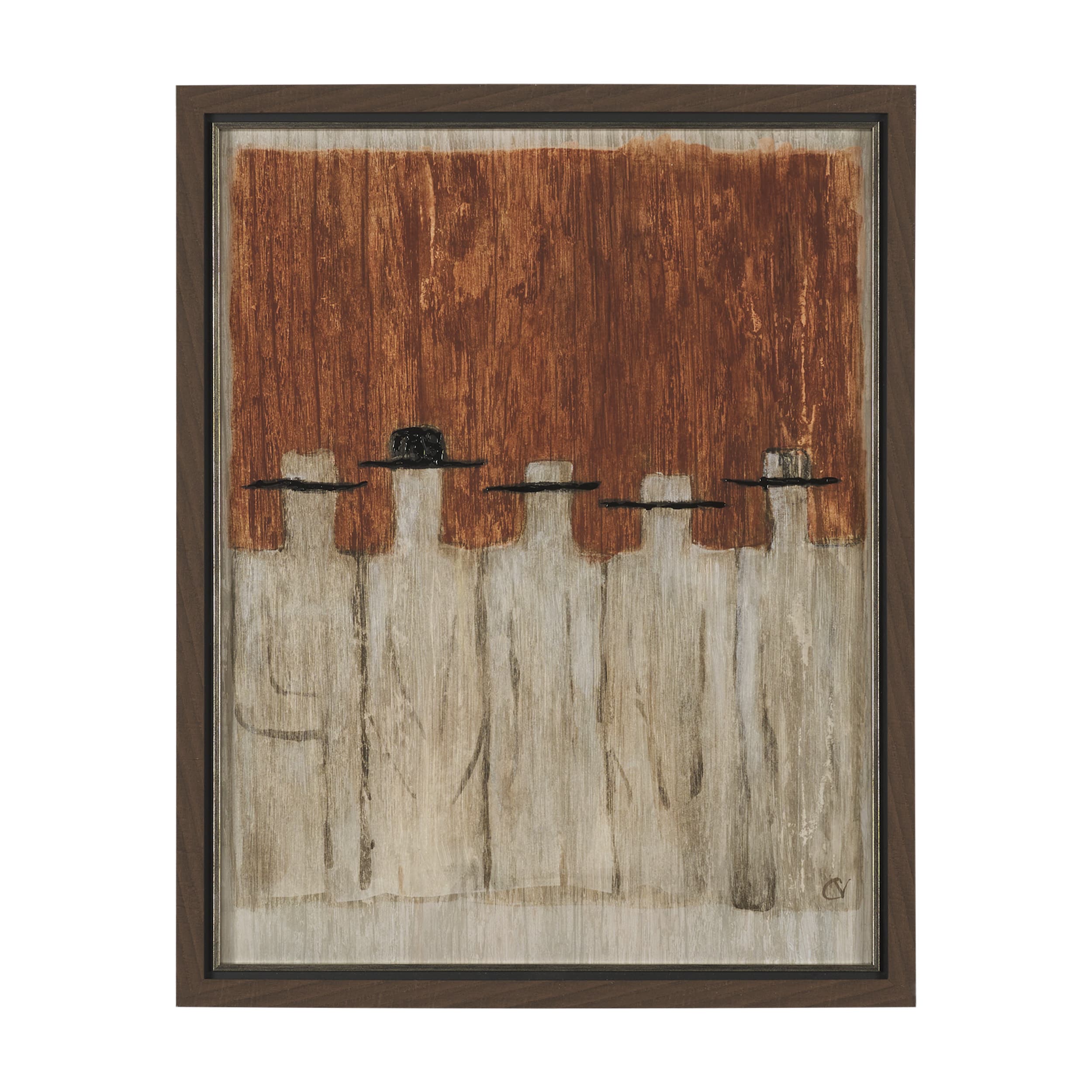 Side by Side by Mercana Studio Hand Embelished Framed Artwork Matted under Glass — product photograph