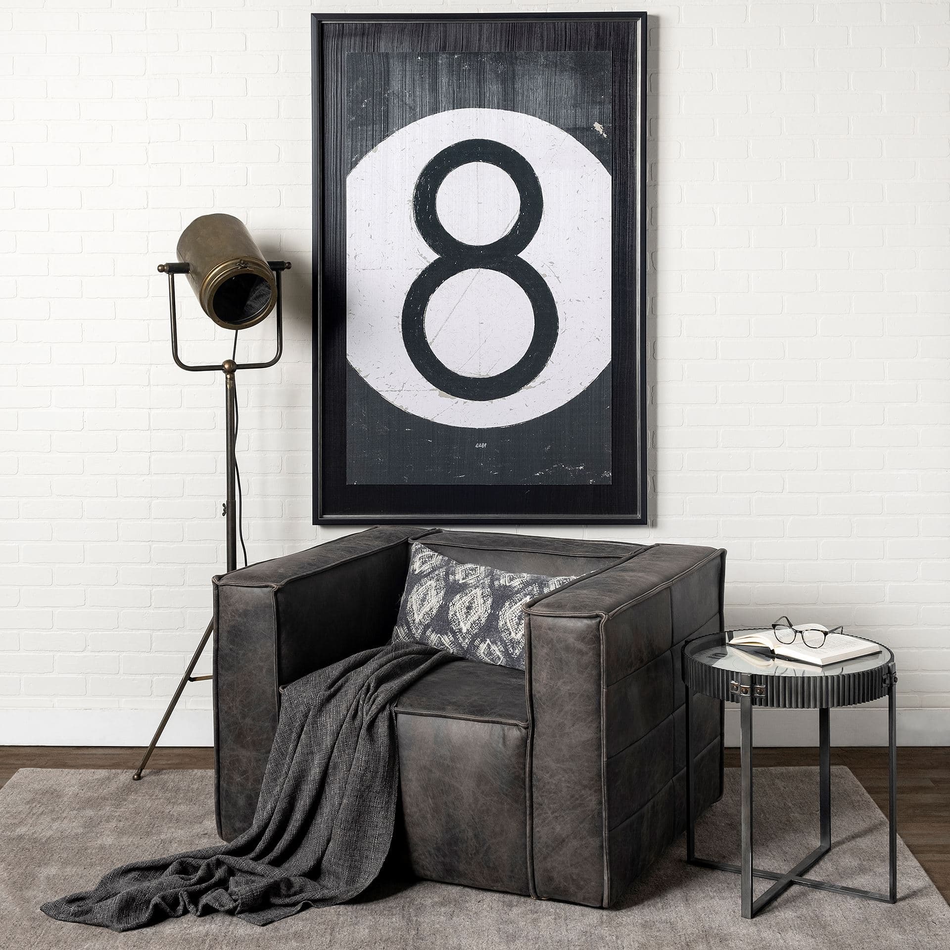 Value Collector 8 by Mercana Studio a Hand Embellished Textured Framed Art Print — in a styled room