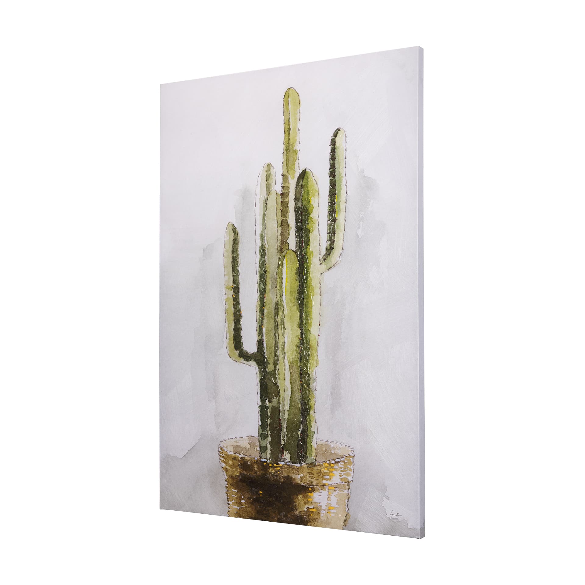 cactus II by Mercana Studio a Hand Embellished Textured Canvas — product photograph