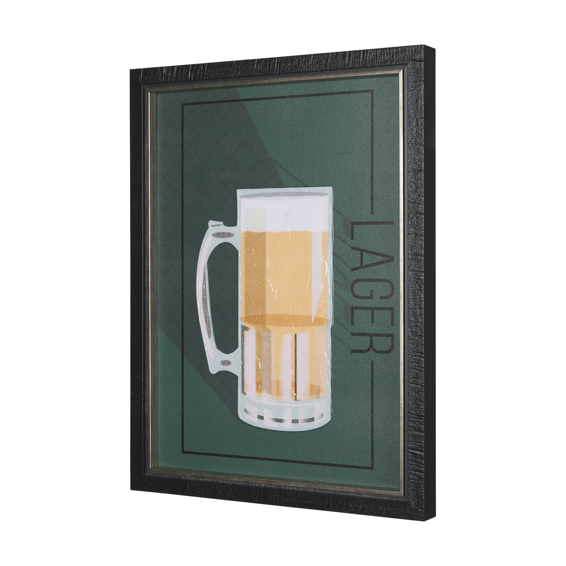 Beer Poster Lager by Mercana Studio a Hand Embellished Textured Framed Art Print — product photograph