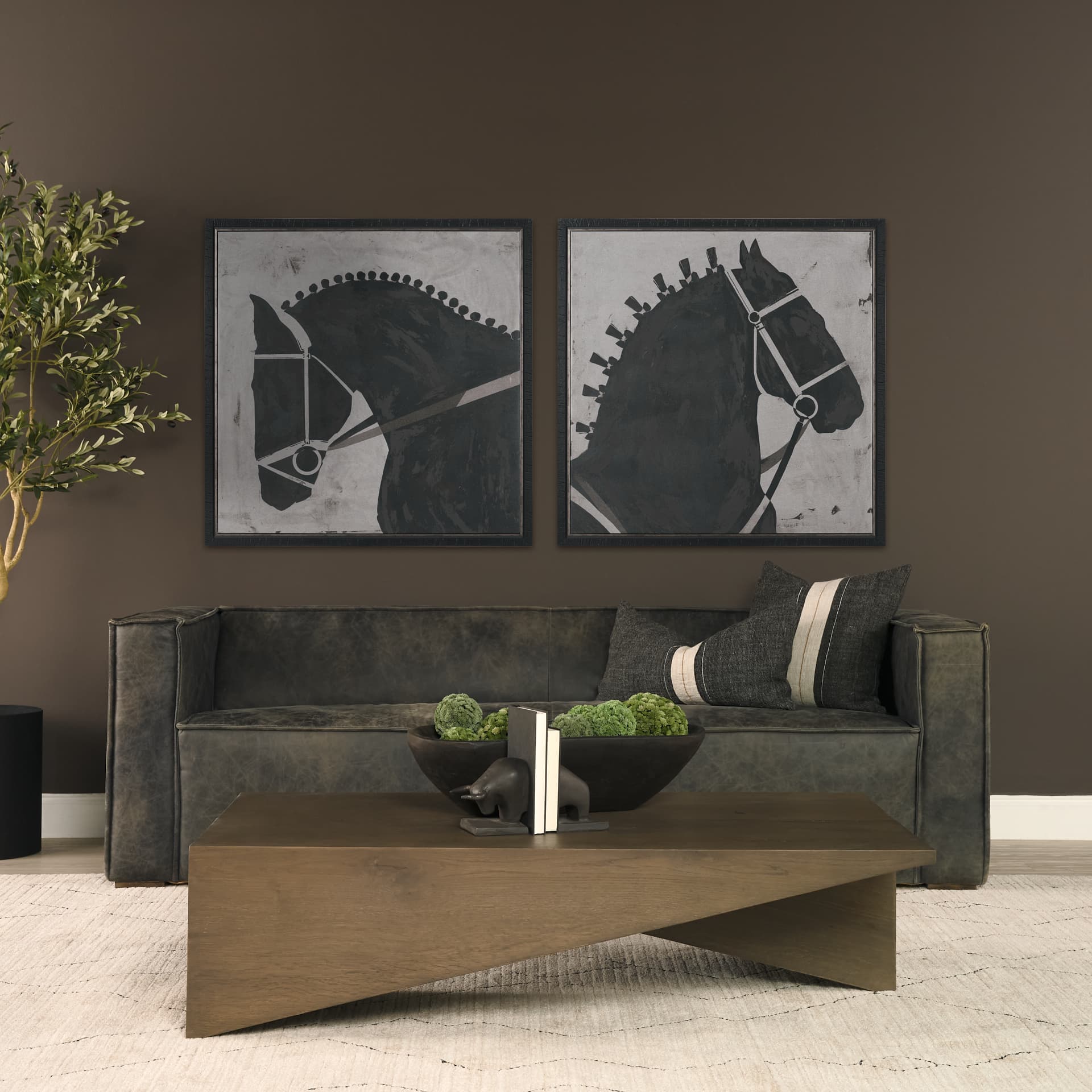 West Mid-Brown Oak Wood Rectangular Coffee Table — product photograph