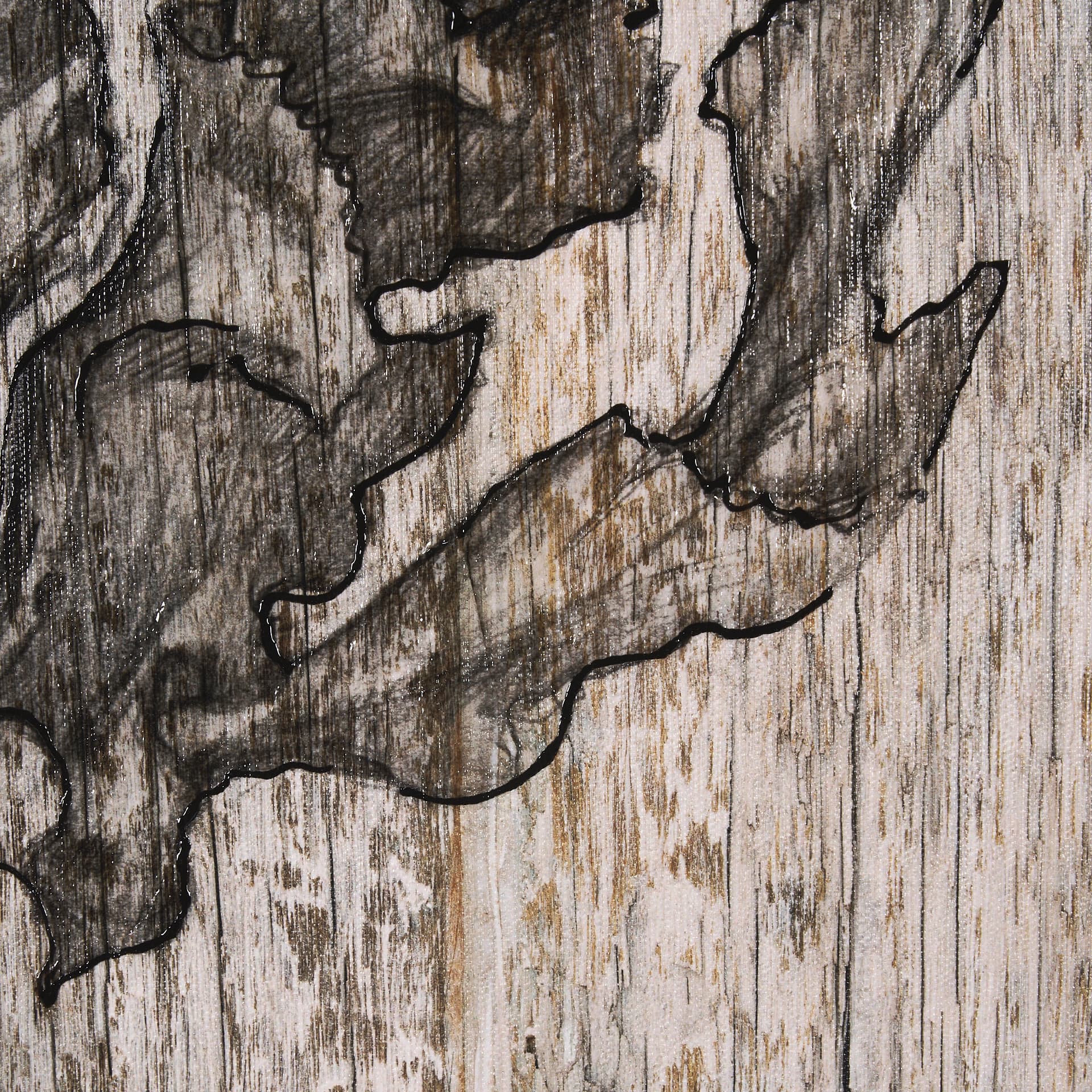 Wood Grain Sea Plant II by Mercana Studio a Hand Embellished Textured Framed Art Print — product photograph