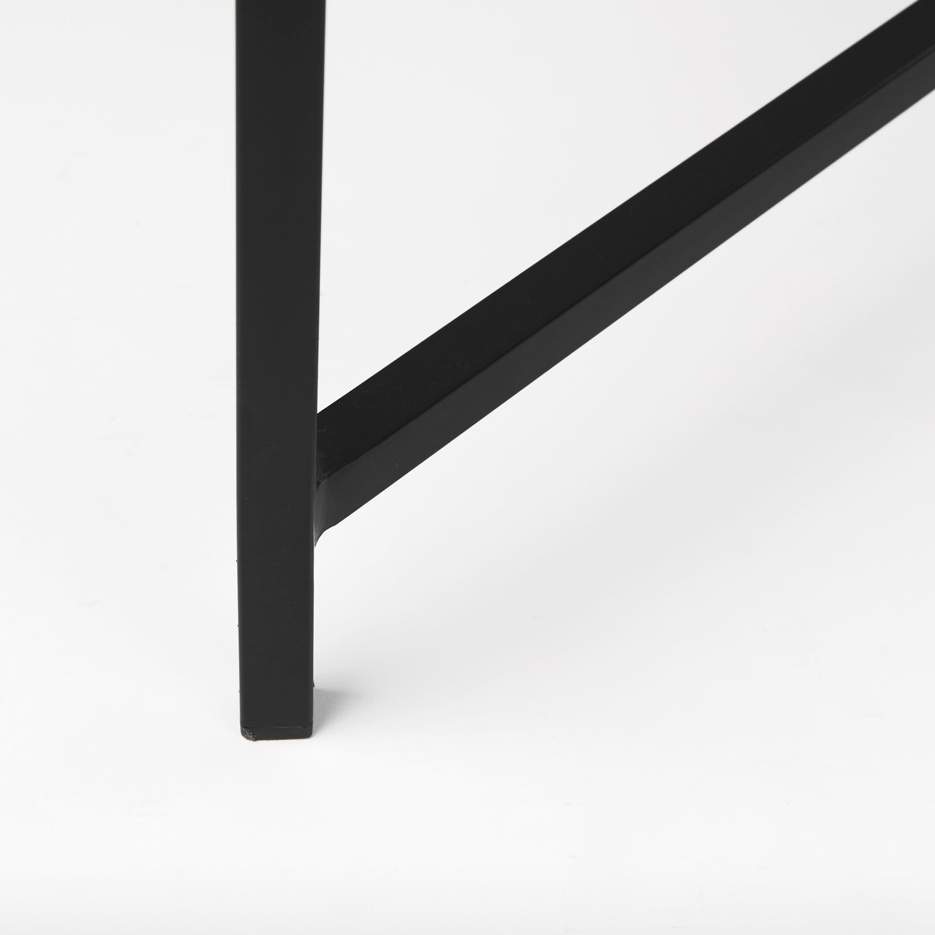 Lucas 30x30 White Marble Top Black Metal Base Coffee Table — product photograph
