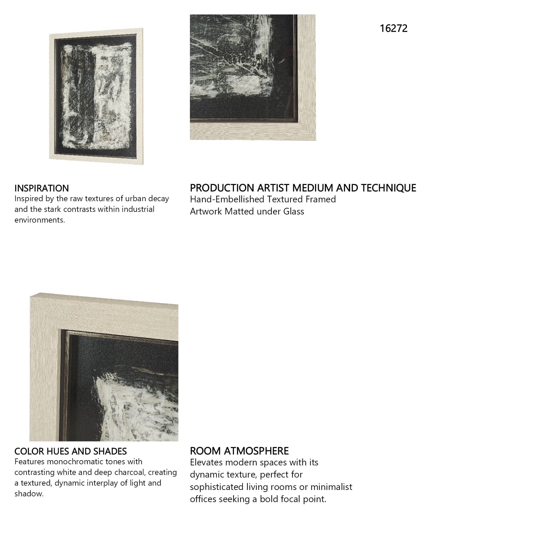 Rhythm & Balance I by Mercana Studio Hand-Embellished Textured Framed Artwork Matted under Glass — in a styled room