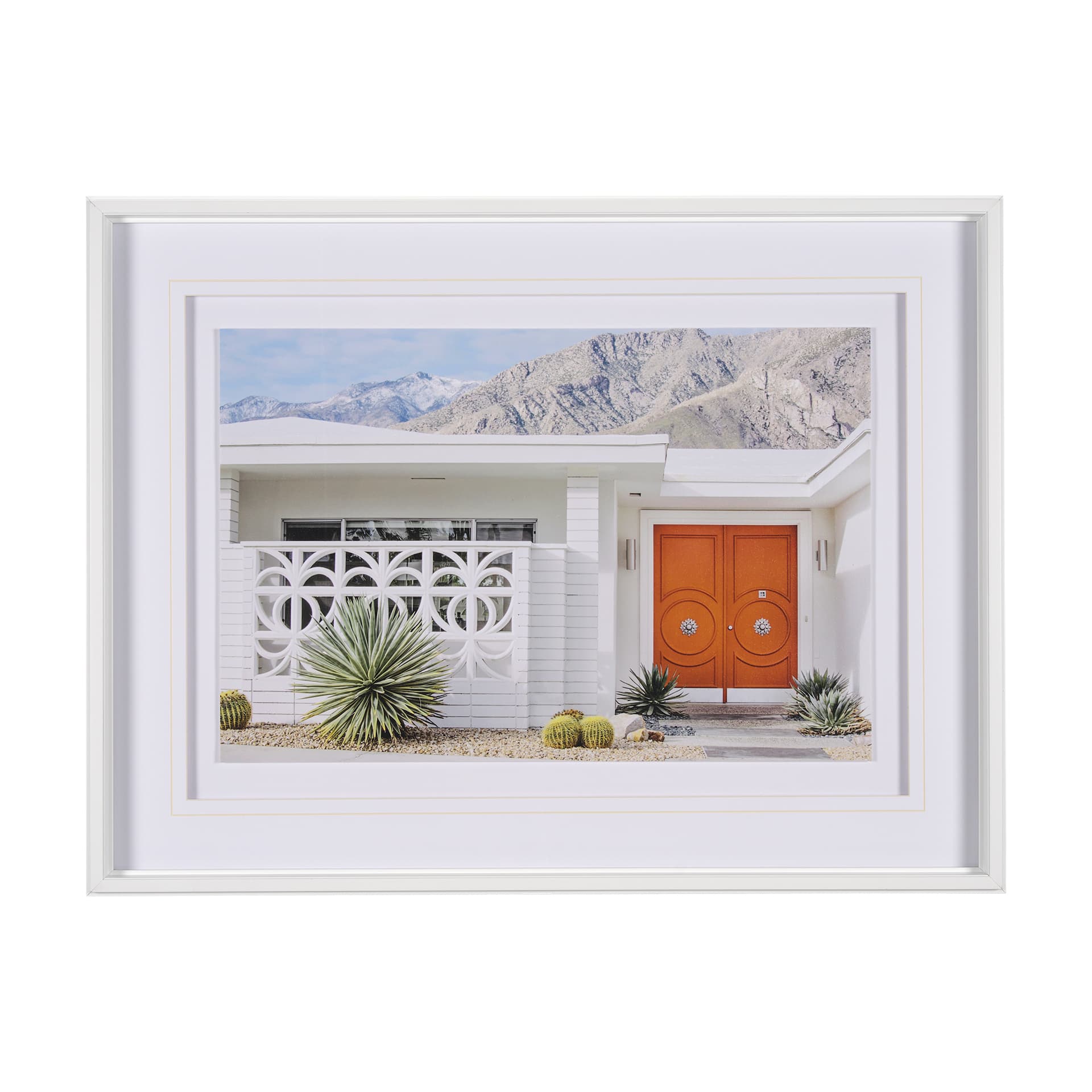 Palm Springs Villa Puerta Naranja Irene Suchocki Hand Embellished Framed Photo Art Print Matted unde — product photograph