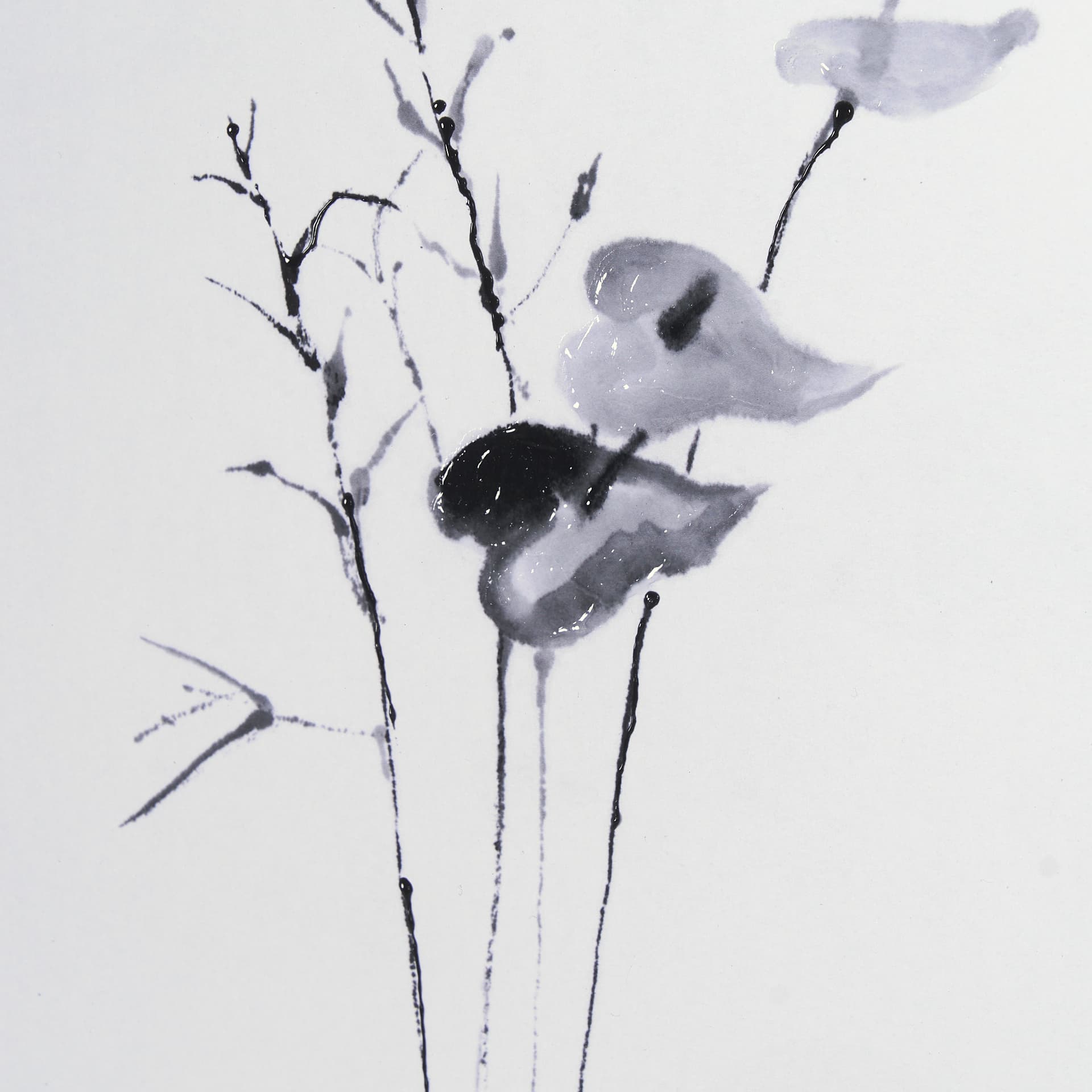 Anthurium I by Mercana Studio a Hand Embellished Textured Framed Art Print Matted under Glass — product photograph