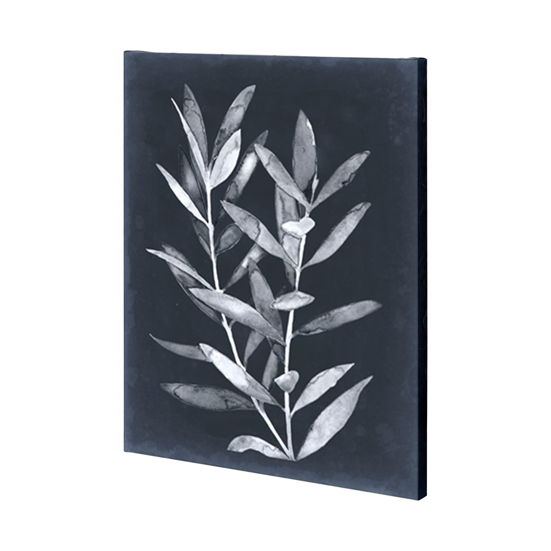 Midnight Leaves II by Megan Meagher a Hand Embellished Textured Canvas — product photograph