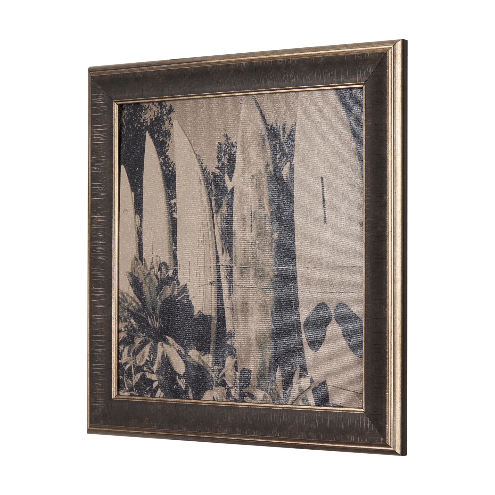Surf Fence by Mercana Studio a Hand Embellished Textured Framed Art Print — product photograph