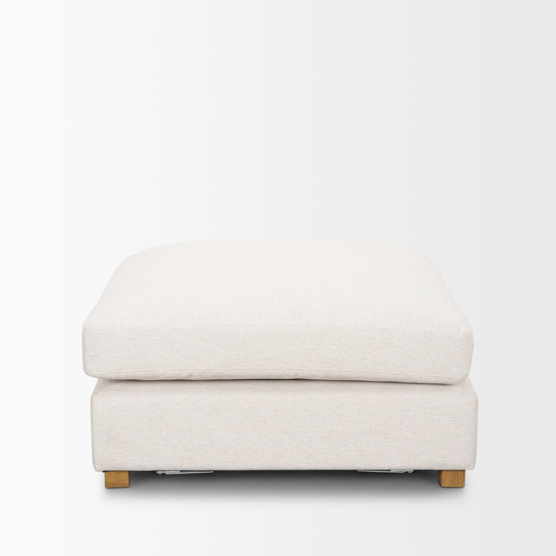 Halston Large Ottoman Oatmeal Performance Fabric — product photograph