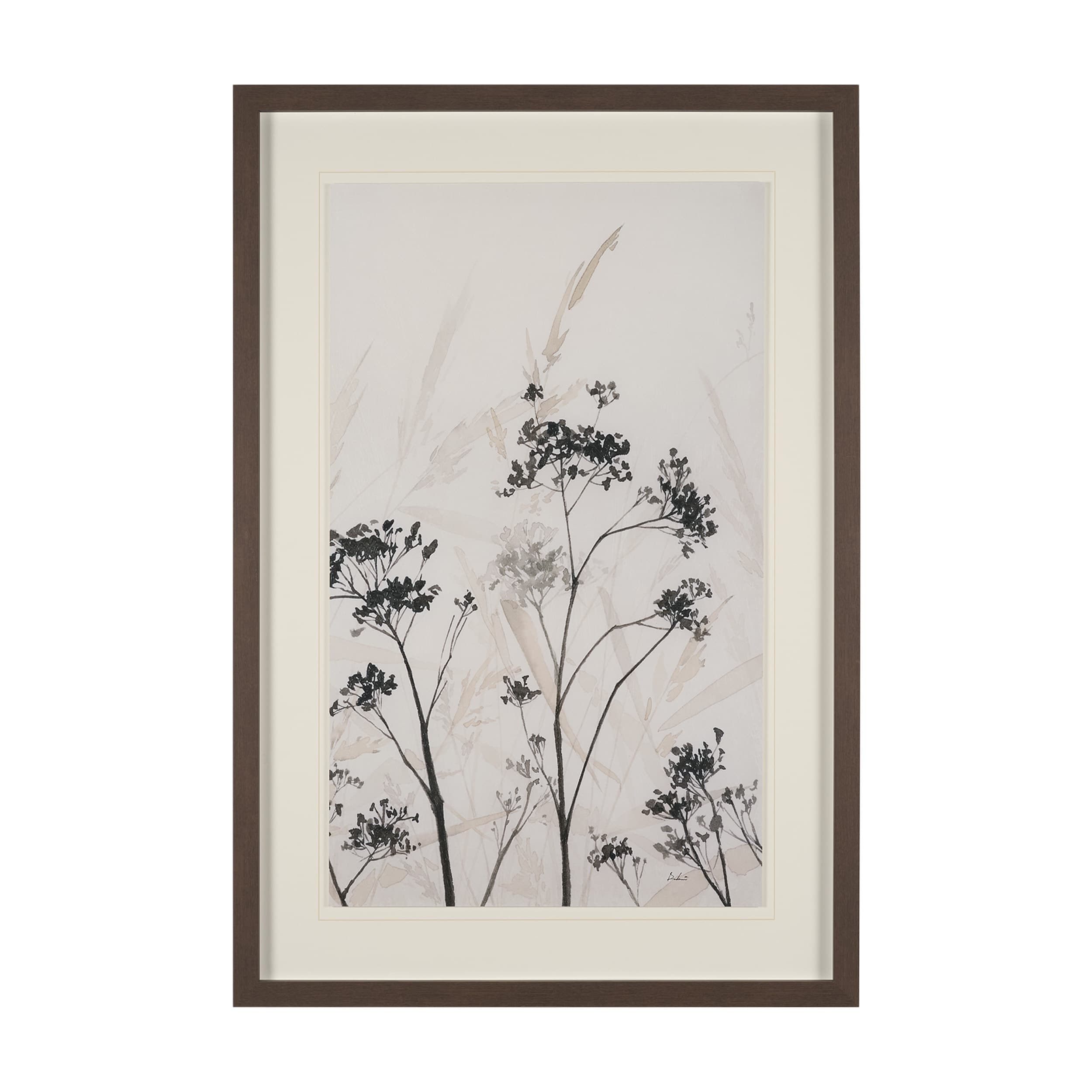 Meadow R by Mercana Studio Hand Embelished Textured Framed Artwork Matted under Glass — product photograph