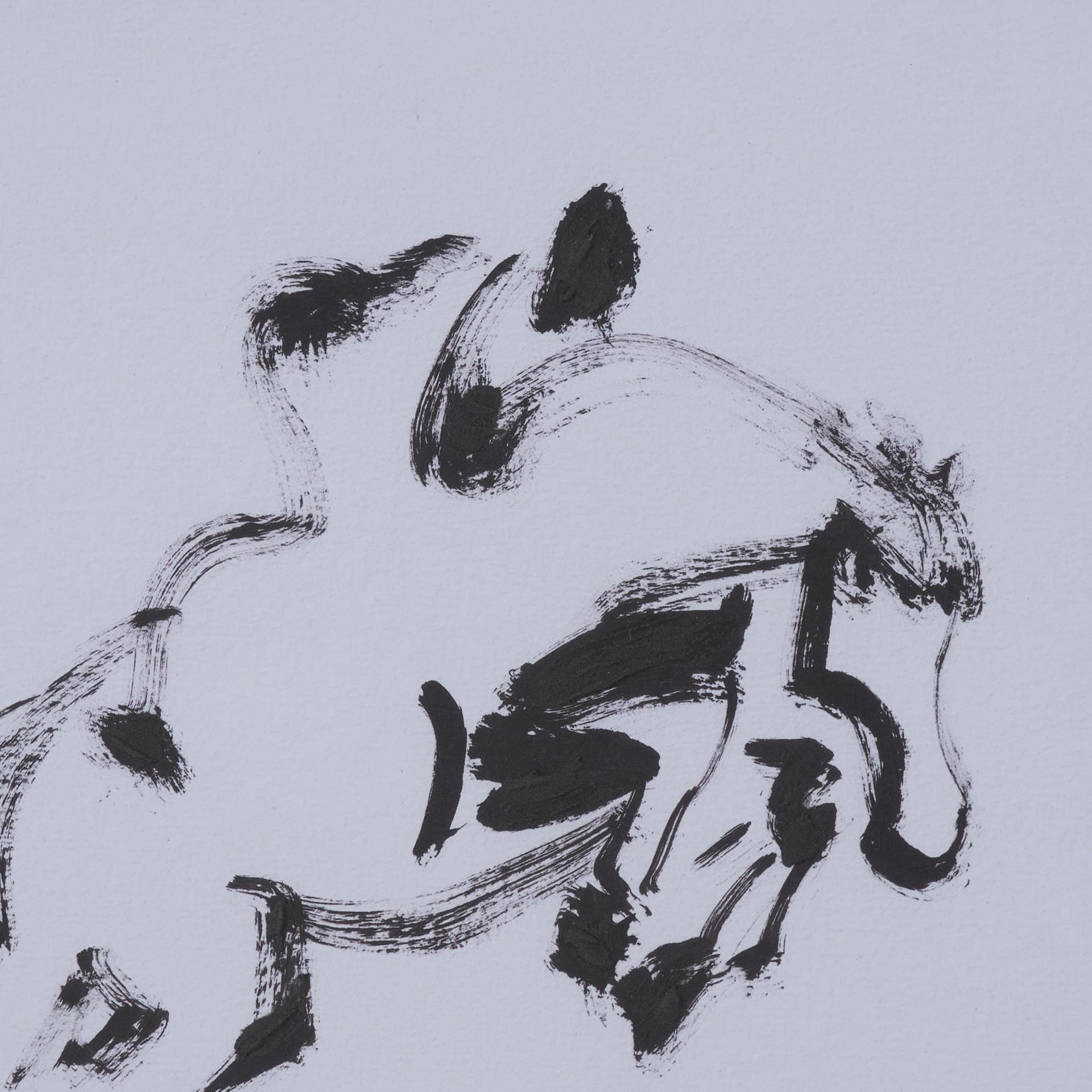 Fluid Gallop by Santhosh ch Hand-Embellished Framed Artwork Matted under Glass — product photograph