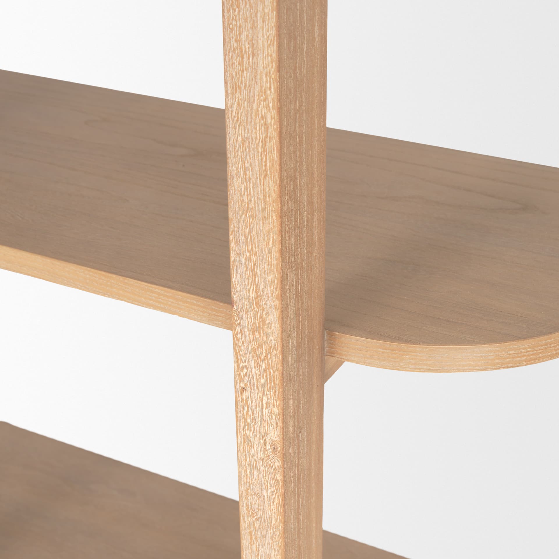 Taylin Light Brown Solid Wood Open Bookshelf — product photograph