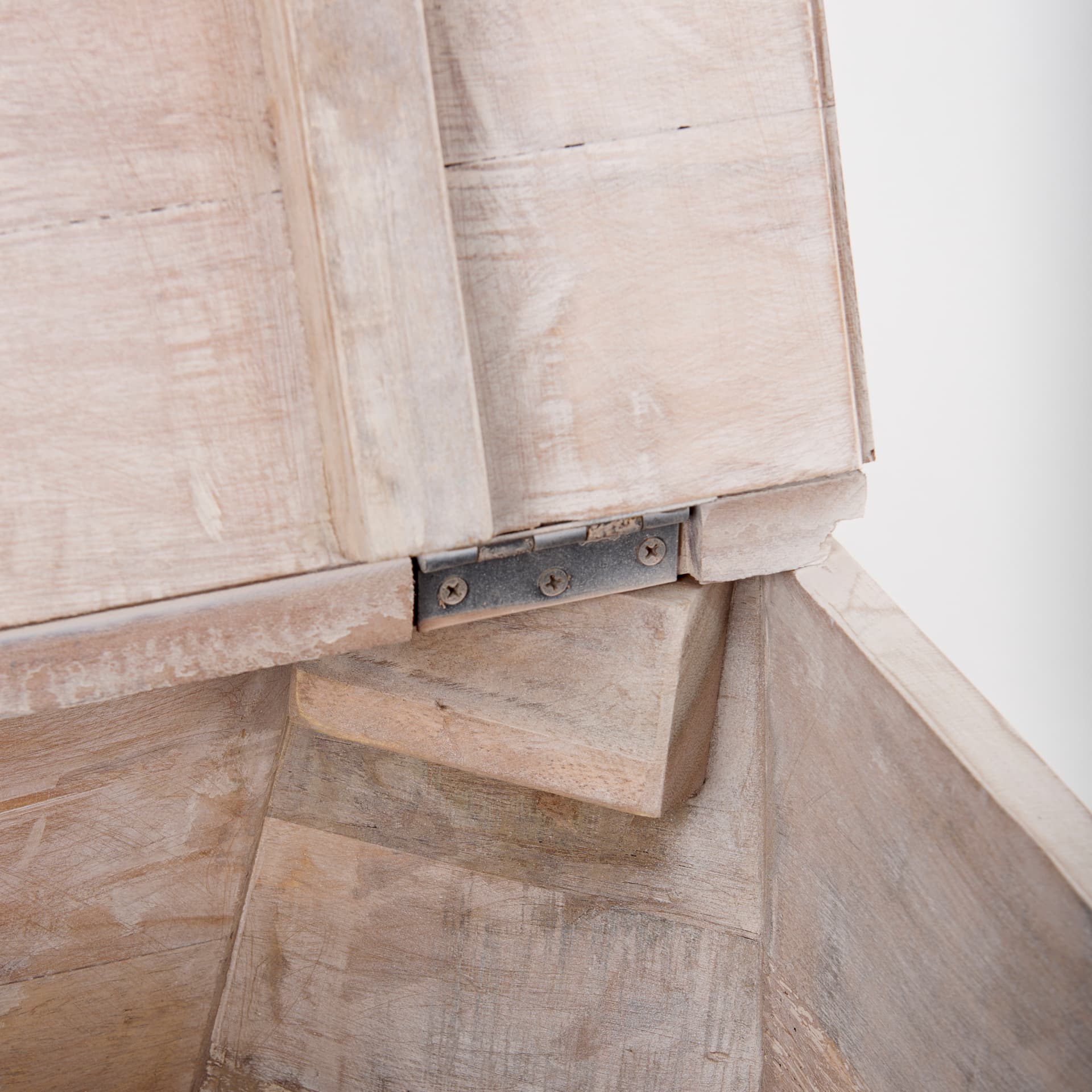 Esagono Octagonal Reclaimed Wood End/Side Table w/ Storage — product photograph